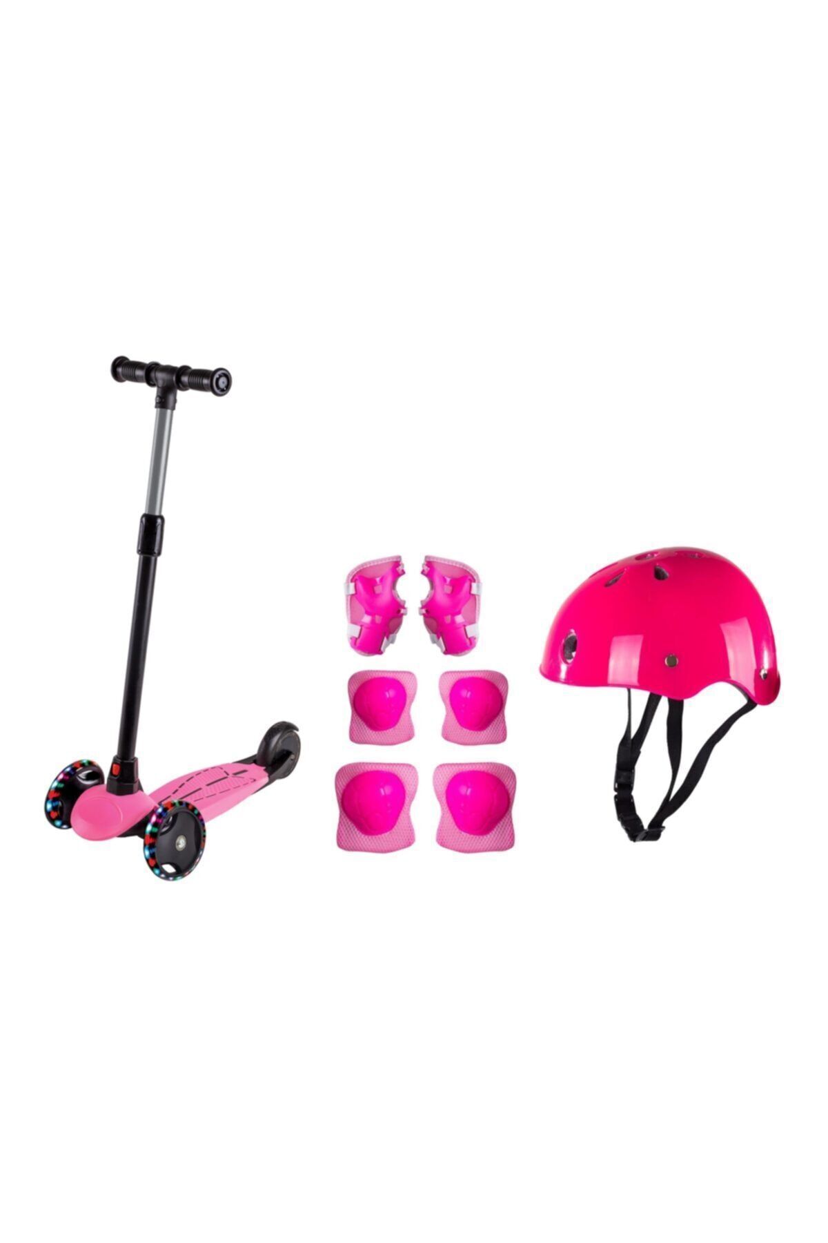 اسکوتر کودکان نور LED ست کامل اژدها صورتی Furkan Toys