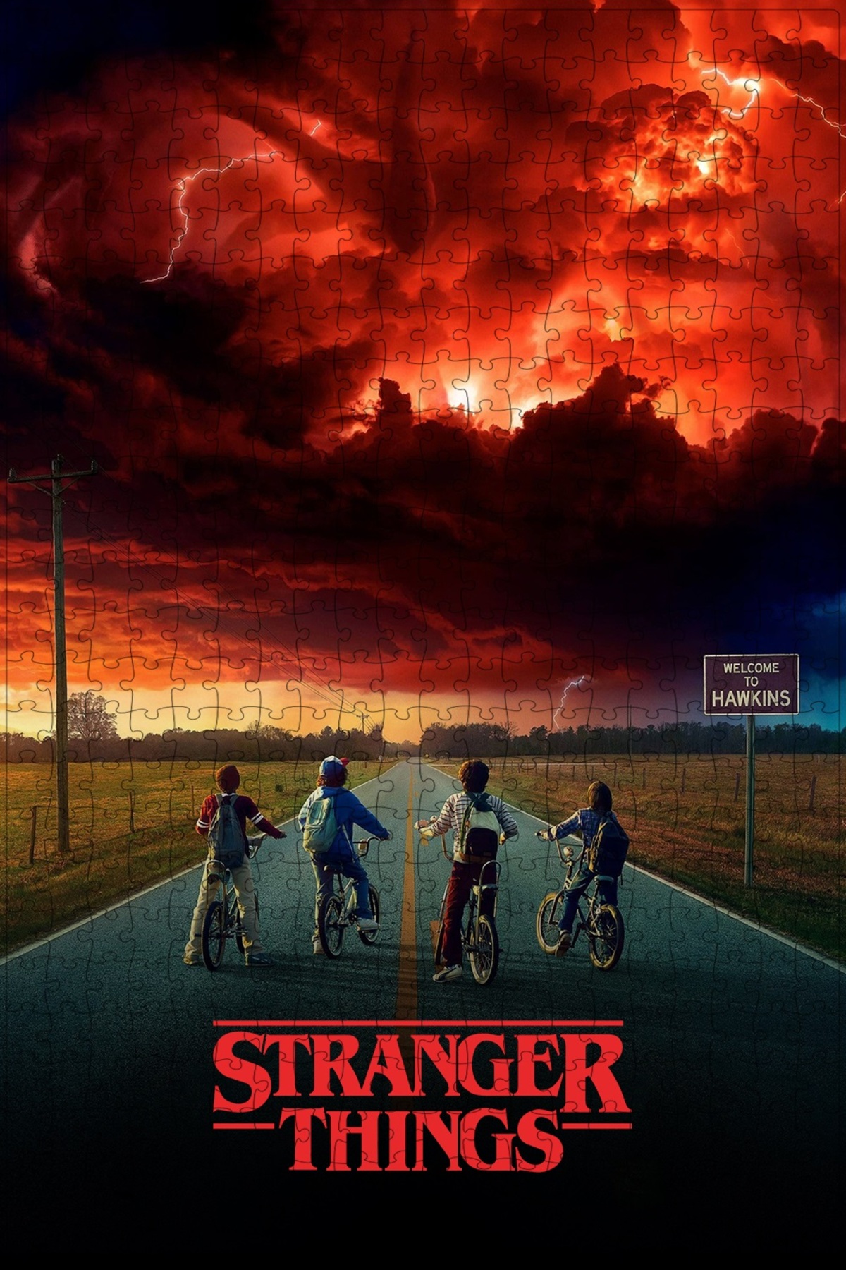 پازل STRANGER THINGS 2016 پوستر فیلم 500 تکه اره منبت کاری مویی نسخه 2 Jeronkarji