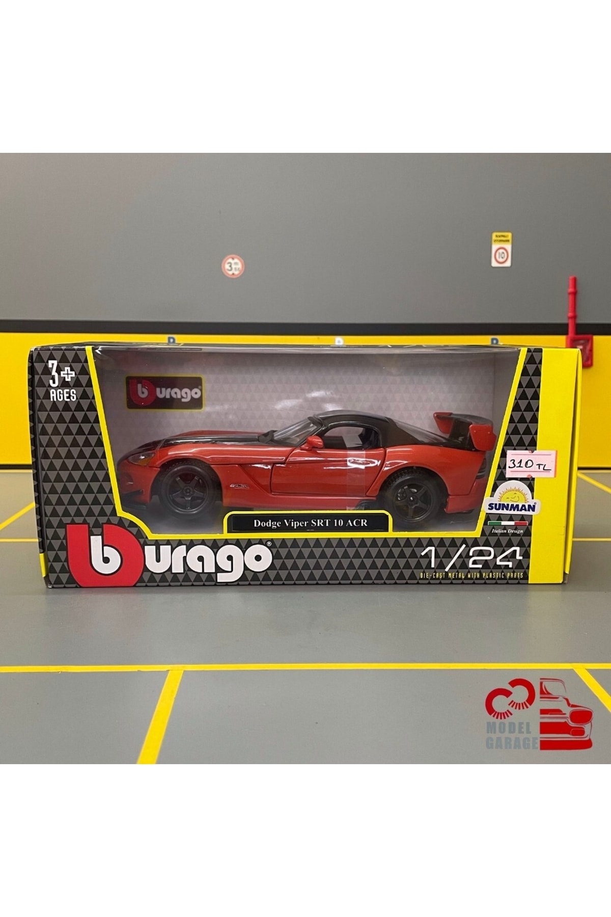 مدل خودرو DODGE VIPER SRT 10 ACR 1 24 SCALE C&amp;C MODEL GARAGE DIECAST METAL CAR اورجینال Burago