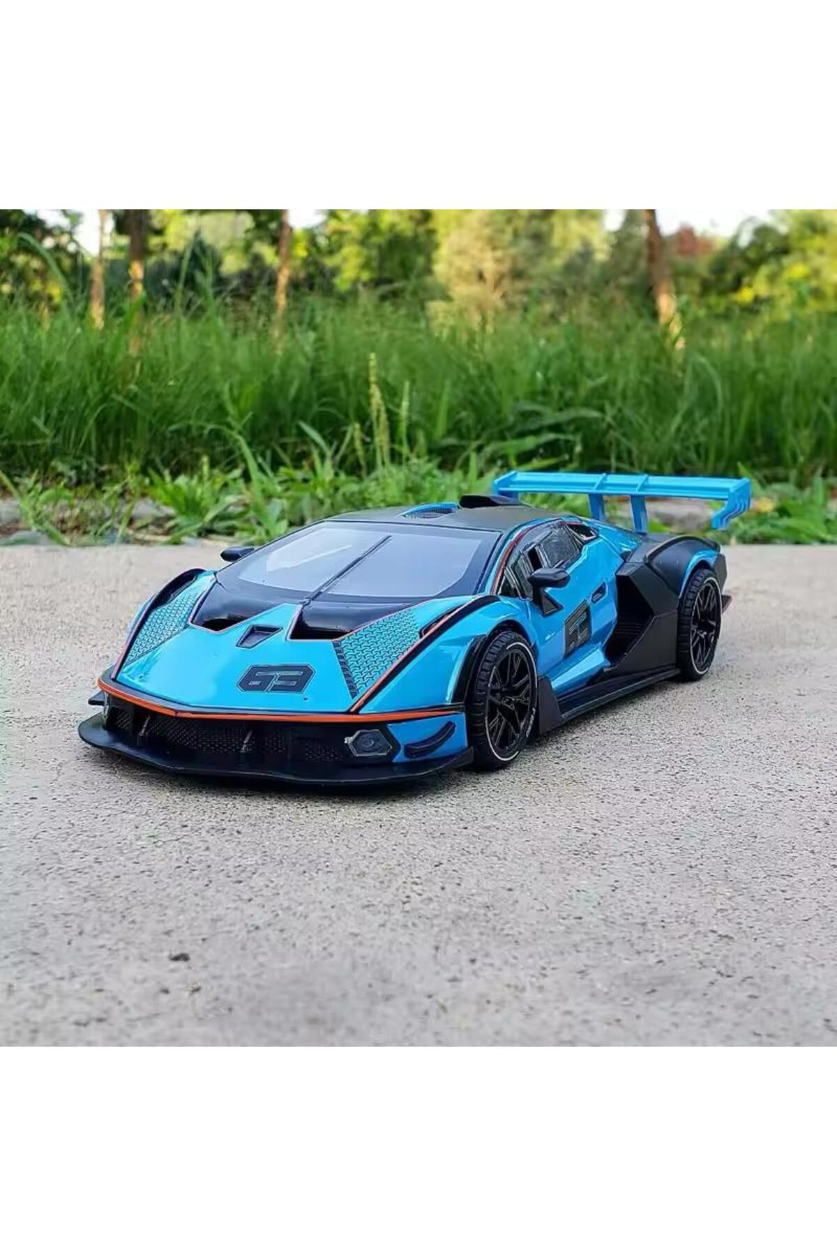 مدل خودرو 1:24 SCALE LAMBORGHINI ESSENZA SCV12 DIECAST MODEL CAR BLUE اورجینال scntoys