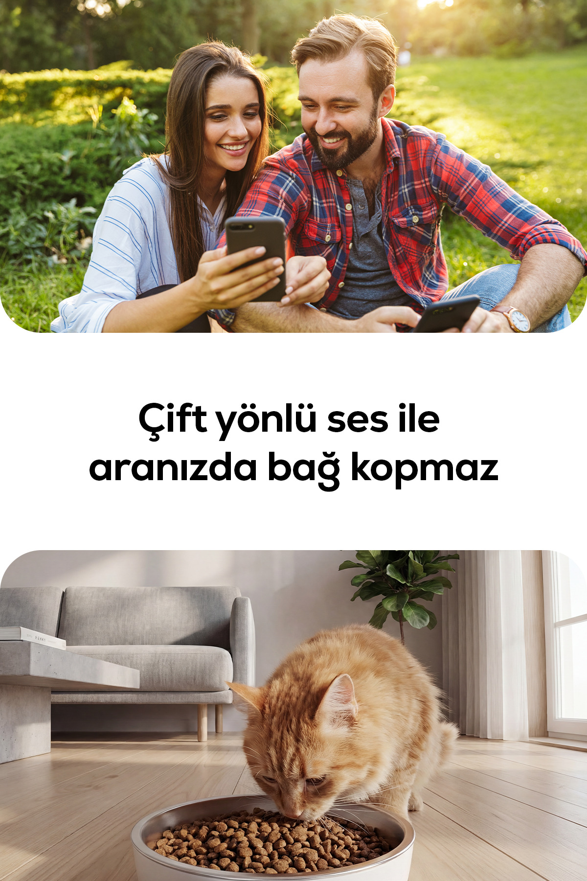 مجموعه ظرف غذای هوشمند ۵ لیتری و آب‌خوری فواره‌ای ۲٫۵ لیتری هابسپت Hubspet با دوربین و کاسه فولاد ضدزنگ، مدل B02503100001