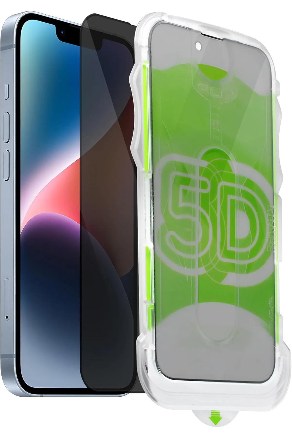محافظ صفحه نمایش شیشه ای نشکن با پوشش کامل GHOST IPHONE 14 13 PRO 16E دستگاه برنامه حریم خصوصی فیبکس Fibaks