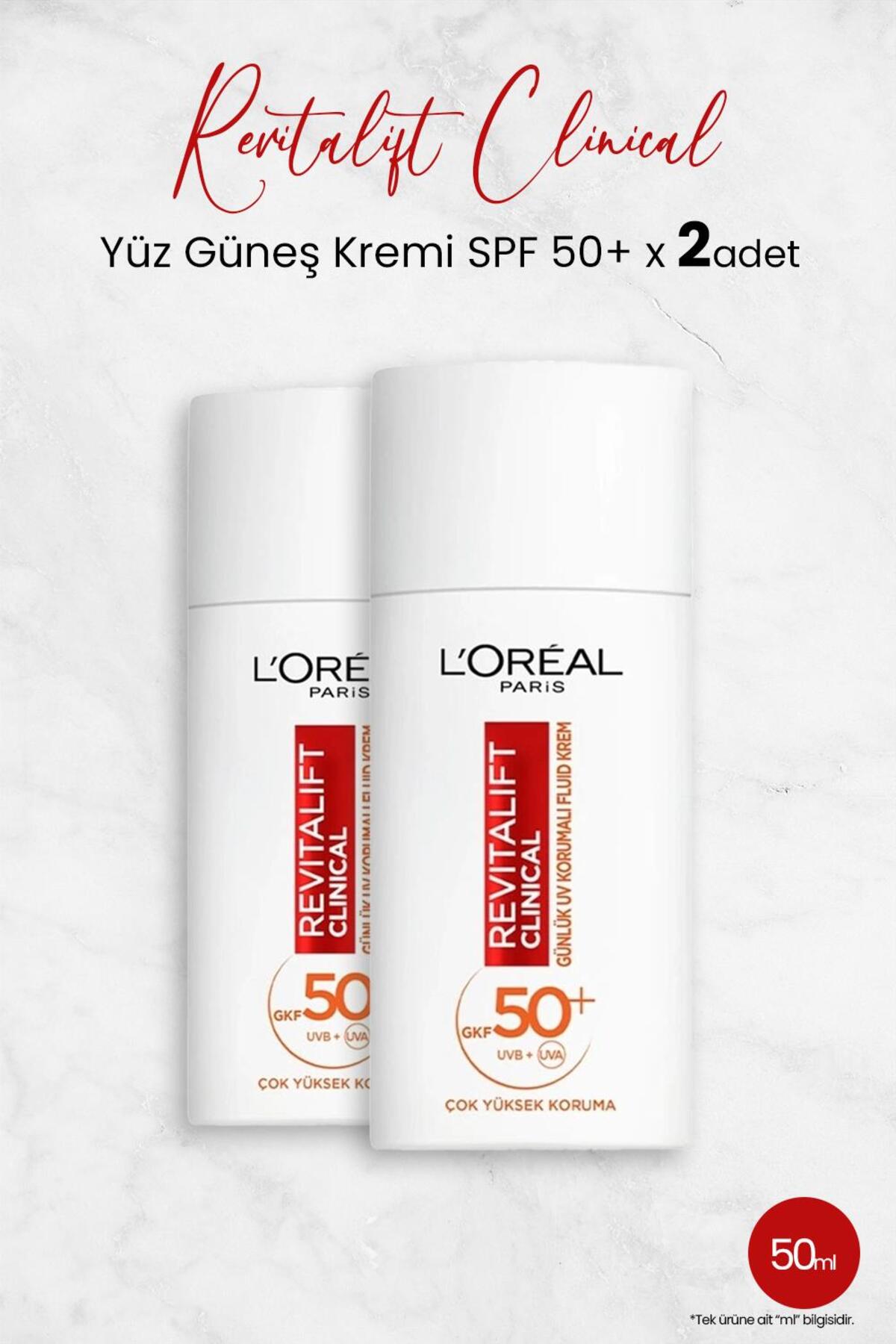 کرم ضد آفتاب صورت LOREAL PARIS REVITALIFT CLINICAL SPF 50+ FACE 50 میل X 2PCS L'Oreal Paris