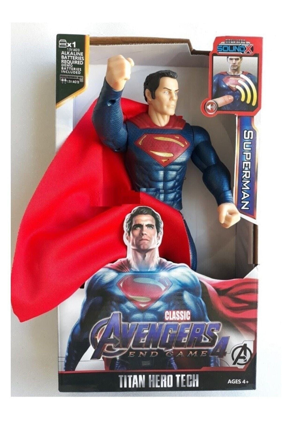 اسباب بازی های فیگور دیگر الکترونیکی جدید سوپرمن 30 سانتی متری همراه با باتری صوتی AVENGERS