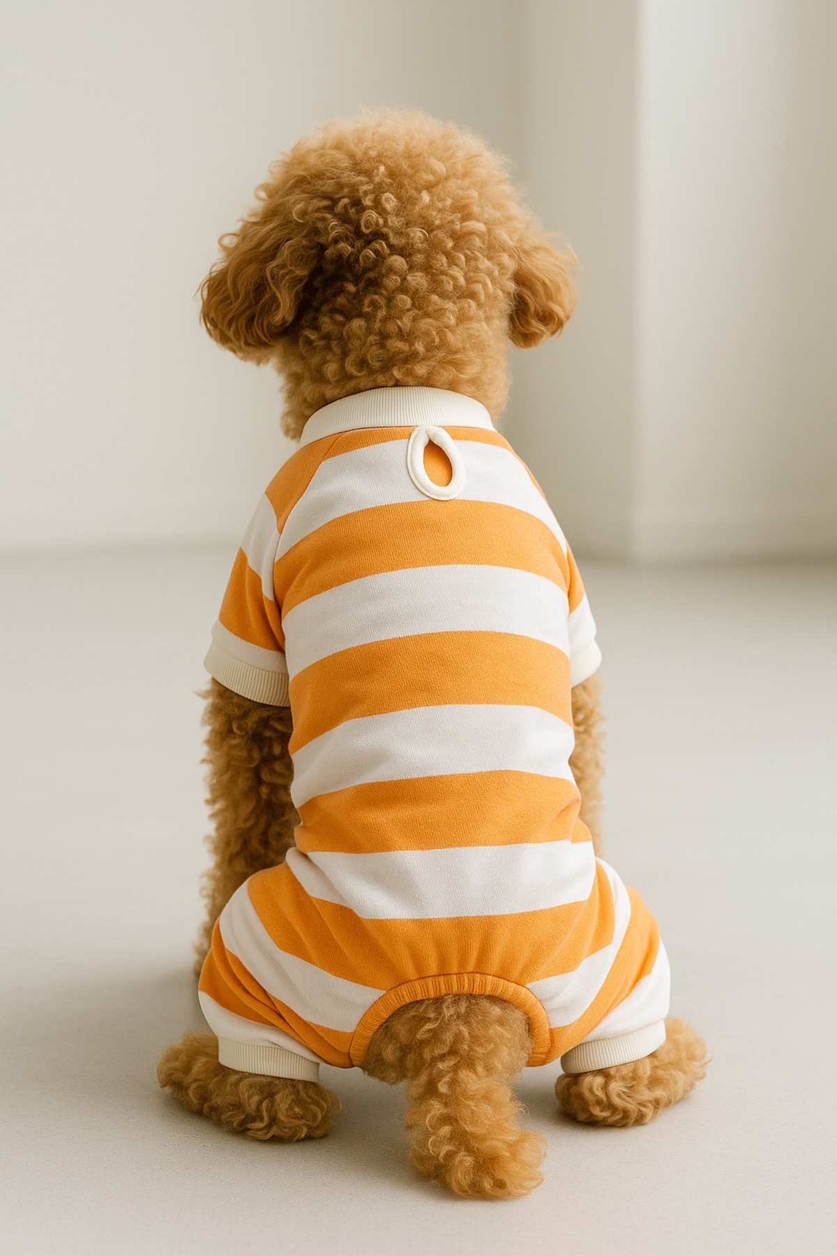 لباس سگ و گربه سرهمی 4 پا نارنجی راه سفید اورجینال MPZ Pets