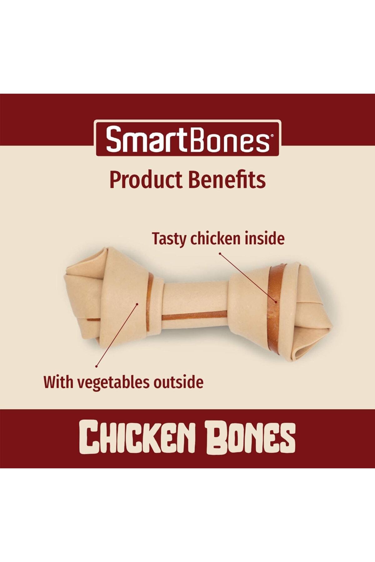 تشویقی استخوانی سگ اسمارت‌بونز SmartBones 8in1، طعم مرغ، متوسط، ۲ عددی، ۱۵۸ گرم