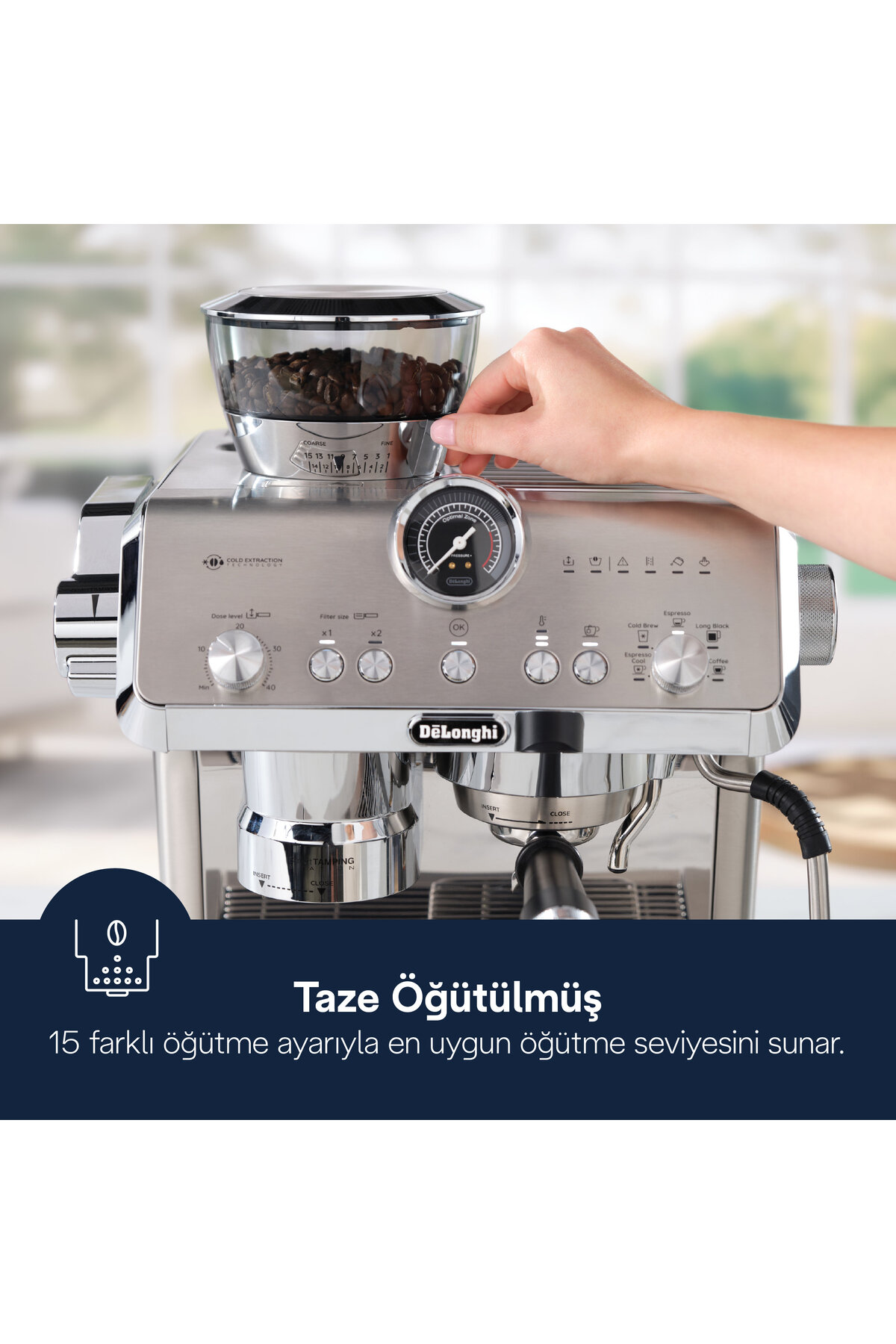 دستگاه اسپرسو و کاپوچینو دستی LA SPECIALISTA OPERA EC9555.M قهوه BARISTA TYPE اورجینال Delonghi