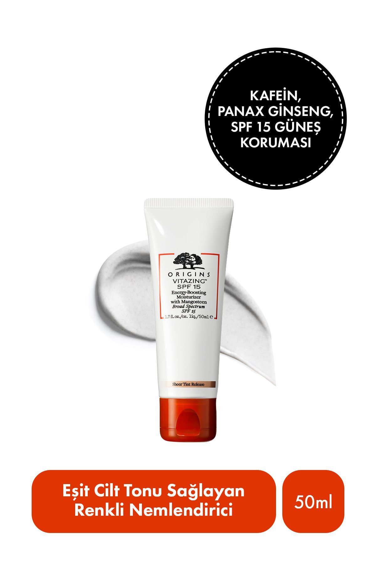 کرم صورت مرطوب کننده رنگی VITAZING SPF 15 برای ایجاد رنگ یکنواخت پوست 50 میل Origins