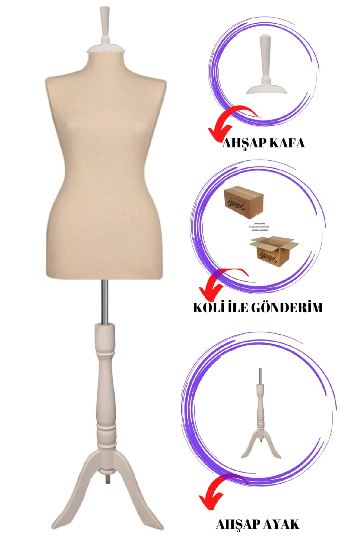 فیگور سایز 38 مانکن خیاط زن برای ویترین سنجاق مقاوم MD Vİtrin Dekorasyon