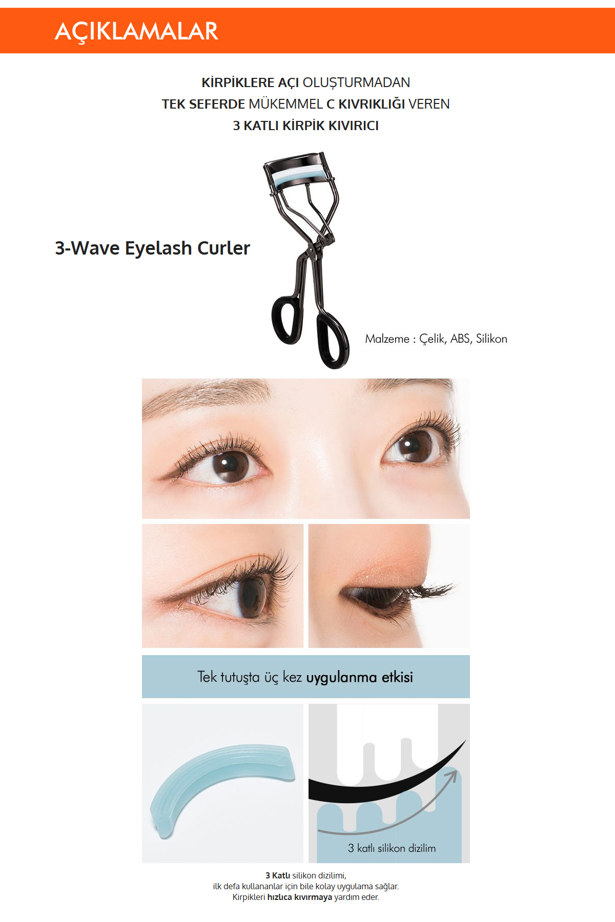Missha دستگاه فر کردن مژه سه طبقه محکم میشا