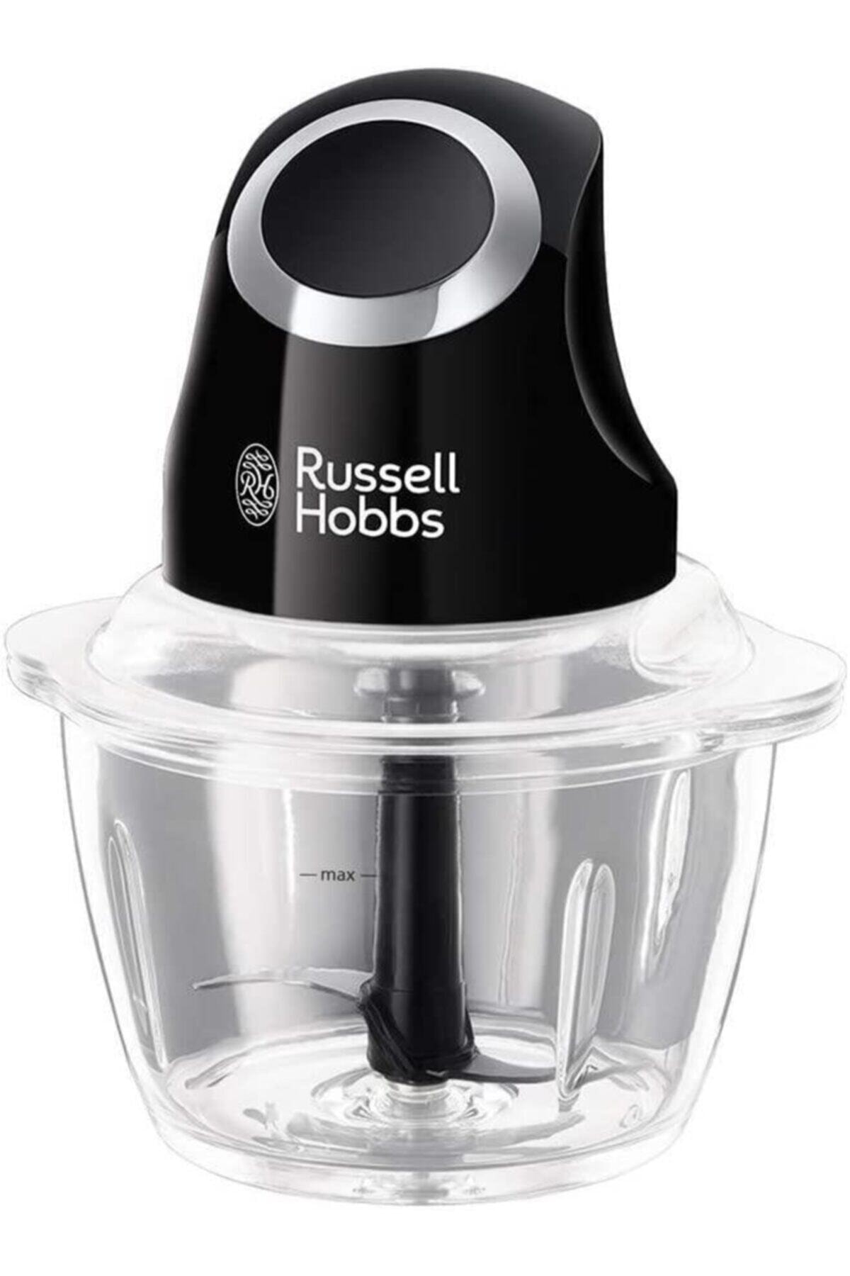 خردکن و غذا ساز کوچک مشکی شیشه 500 میلی لیتری دکمه یک دست 24662 56 اورجینال Russell Hobbs