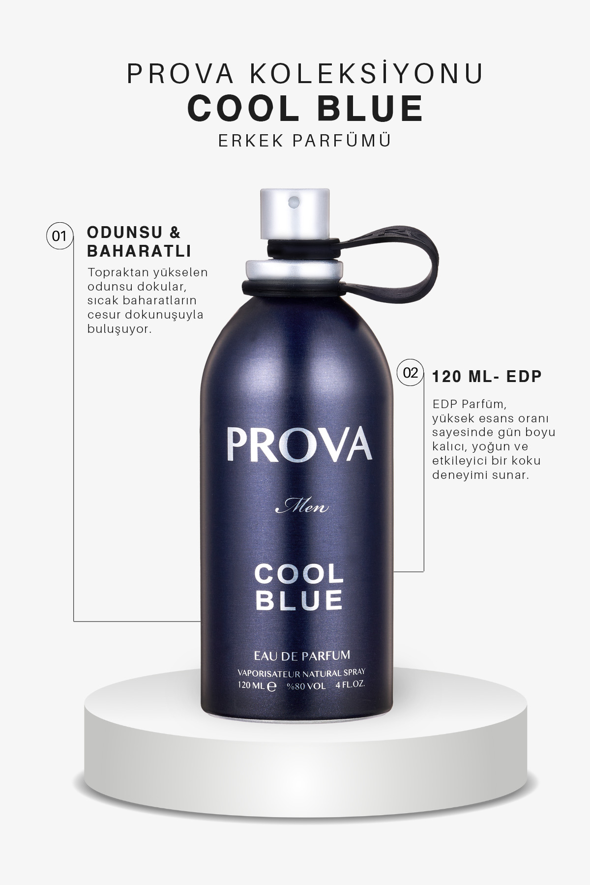 Prova عطر مردانه Cool Blue ادوپرفیوم Woody Spice 120 میلی لیتر