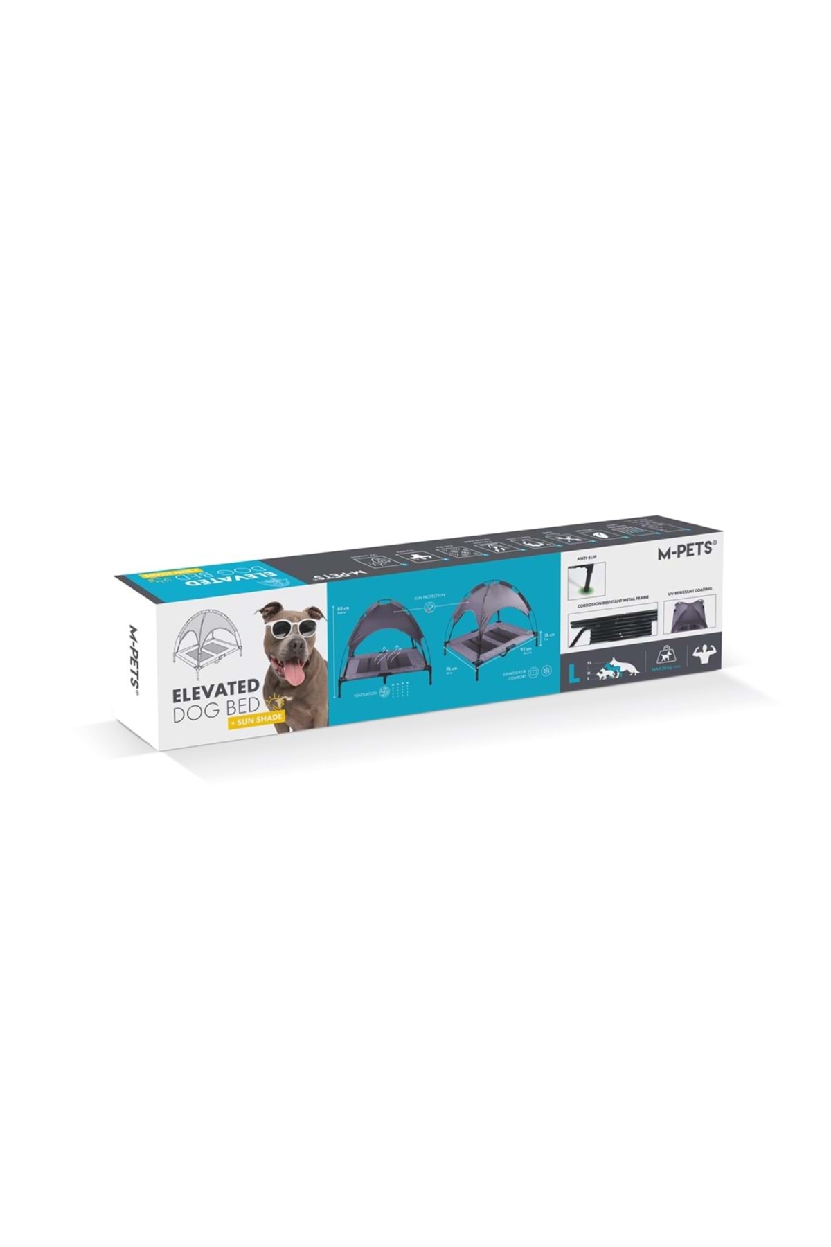 جای خواب مرتفع چادری گربه و سگ ام‌پتس M-PETS، سایز L خاکستری