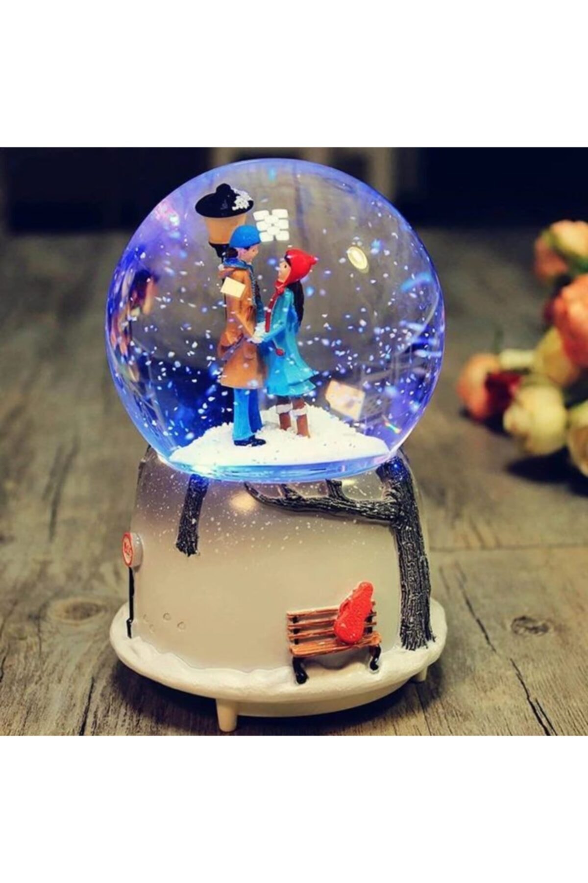 گوی برفی SNOW GLOBE با چراغ خیابان از ترکیه Maia Crafts