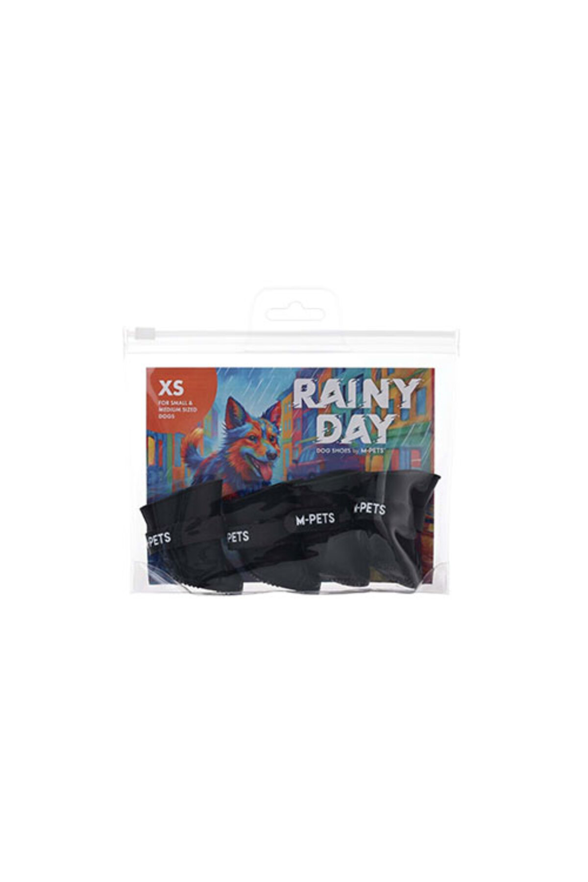 کفش سگ ام‌پتس M-PETS Rainy Day، مشکی، XSmall، ۲٫۶×۳٫۵ سانتی‌متر