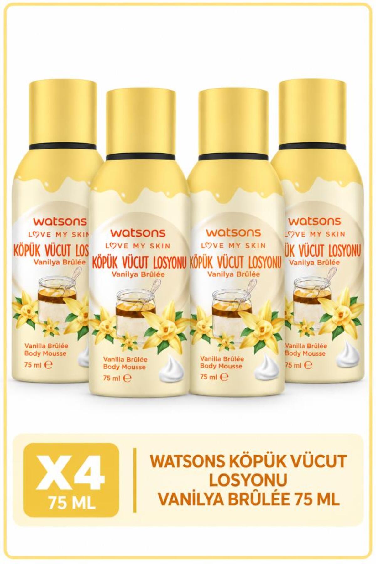 لوسیون فومی بدن وانیلی واتسونز Watsons، بسته ۴ عددی، ۷۵ میلی‌لیتر