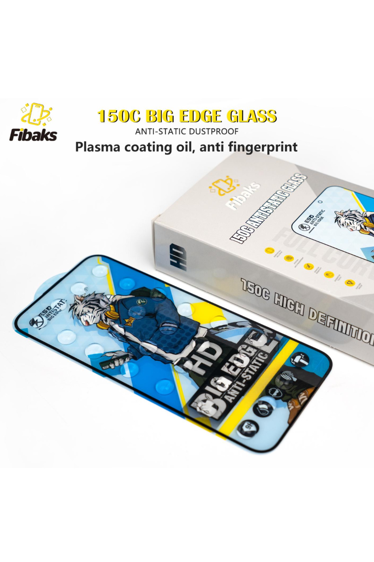 محافظ صفحه نمایش تمام شیشه نشکن GALAXY A04 150CC آنتی استاتیک لبه بزرگ 9 ساعت واقعی فیبکس Fibaks