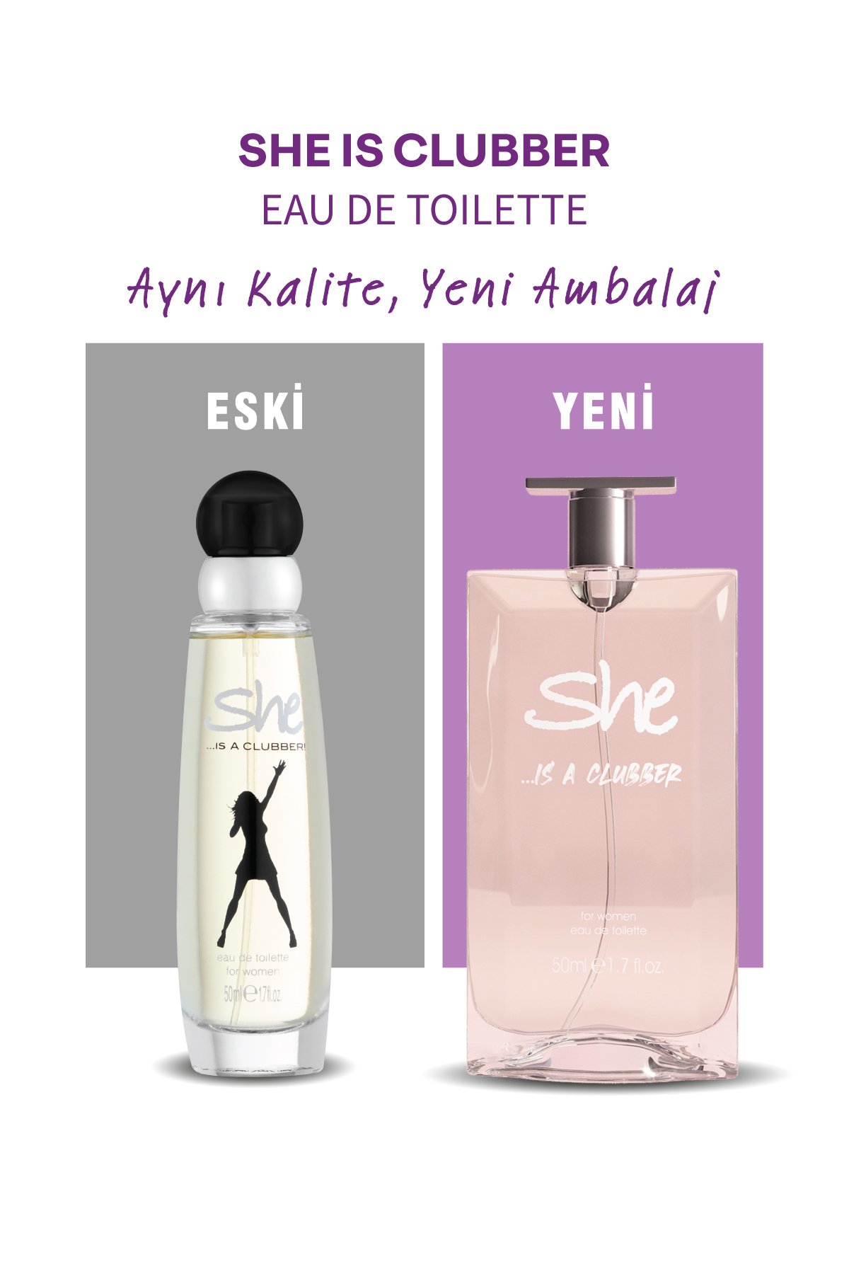 عطر زنانه Clubber با حجم 50 میلی لیتر و رنگ متالیک She