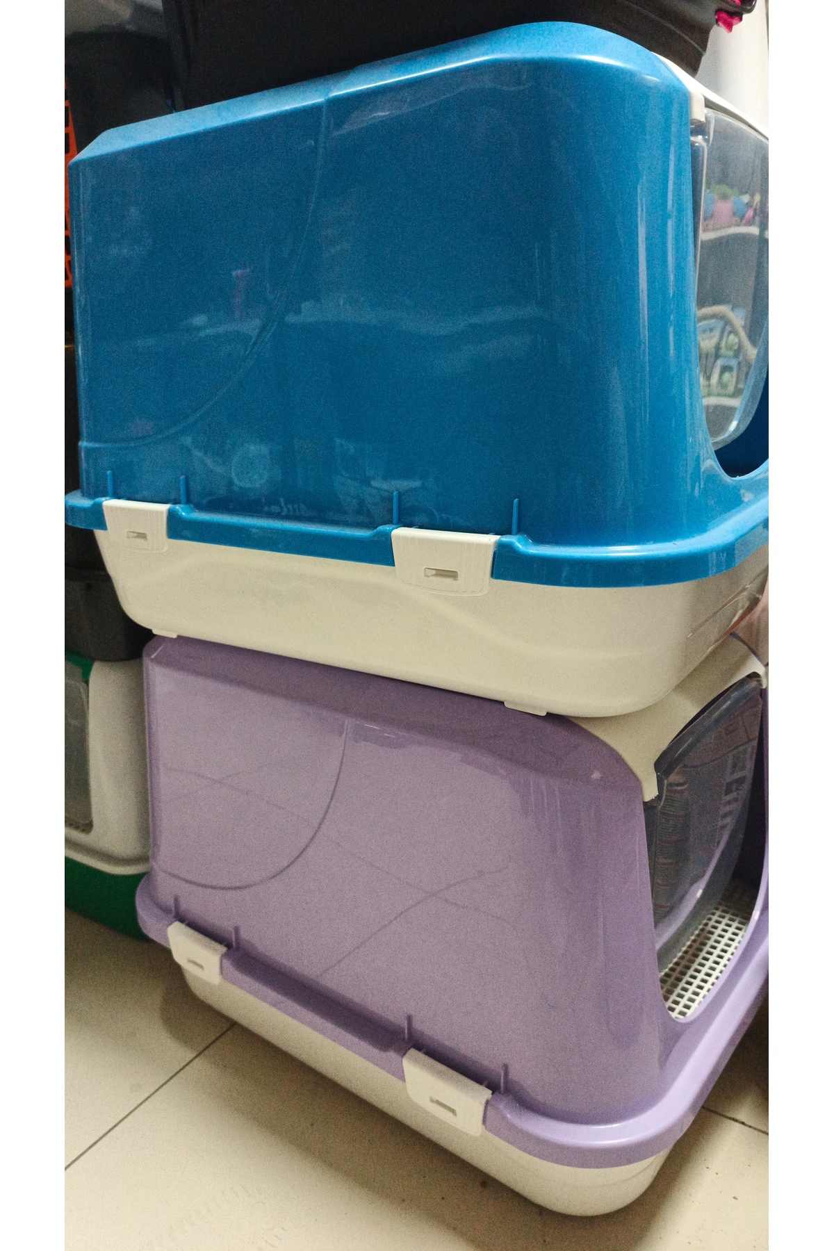 توالت گربه جامبو سرپوشیده پت‌شاپ Petshop صورتی