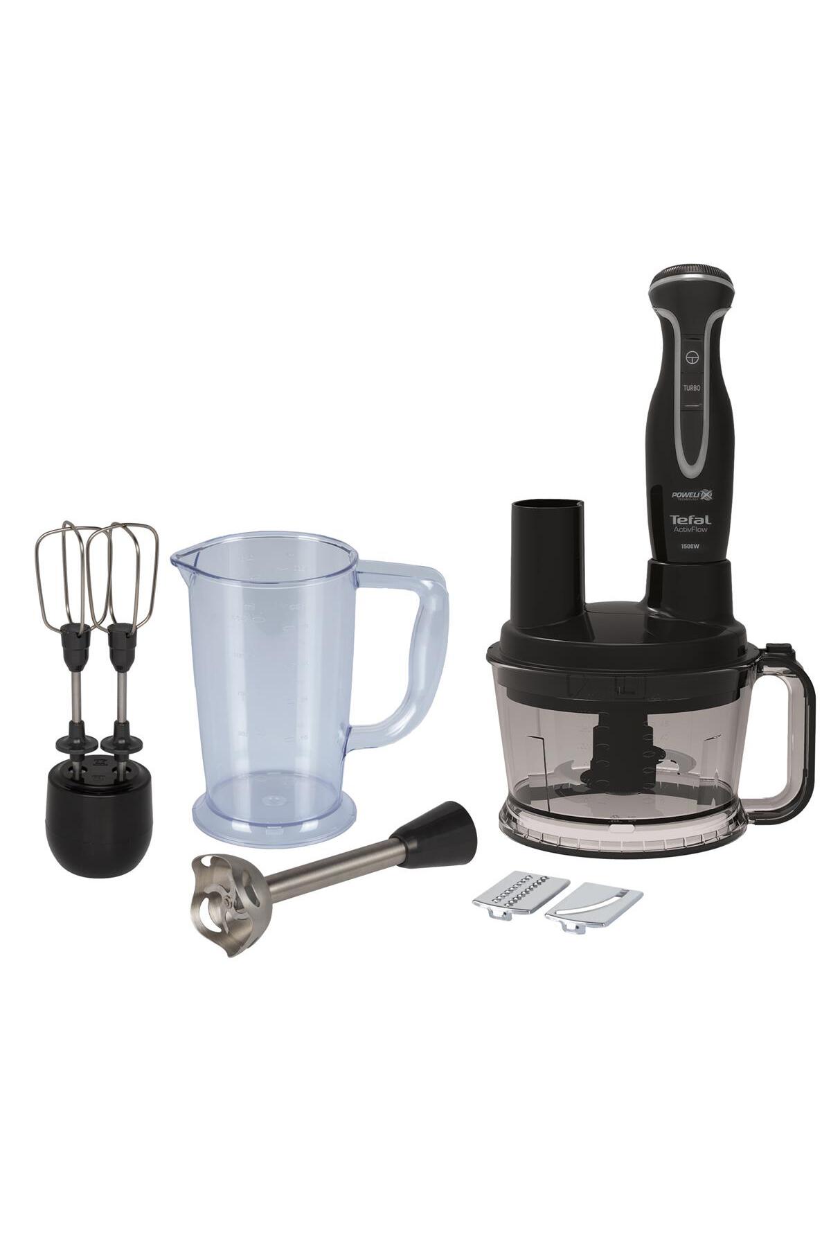 ست مخلوط کن مشکی POWELIX ACTIVFLOW TURBO 1500W اورجینال TEFAL
