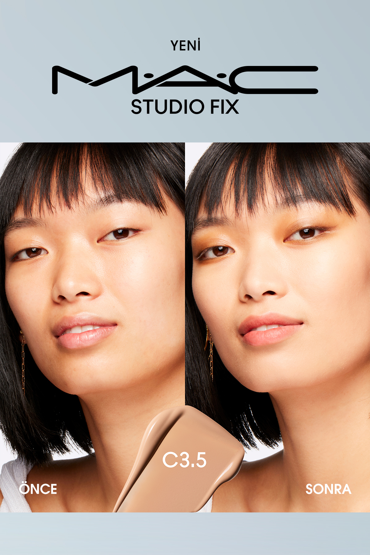 کرم پودر بنیاد دائمی MATT تا 24 ساعت استودیو FIX FILUID SPF15 رنگ: C3.5 30ML Mac