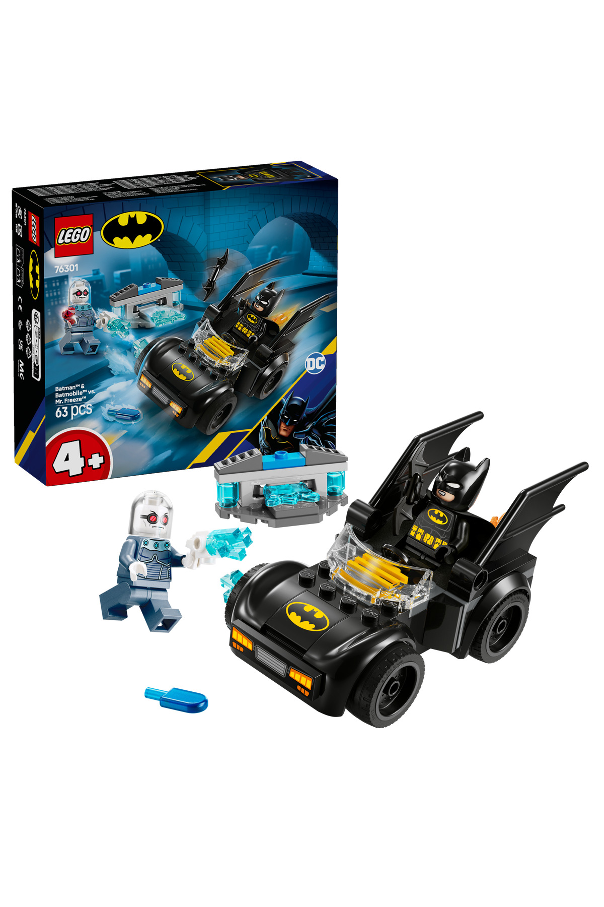 لگو و اسباب بازی های ساخت محور ® DC BATMAN™: BATMAN AND THE BATMOBILE™, MR. AGAINST FREEZE™ 76301 4+ ست ساختمان خلاق 63P اورجینال LEGO