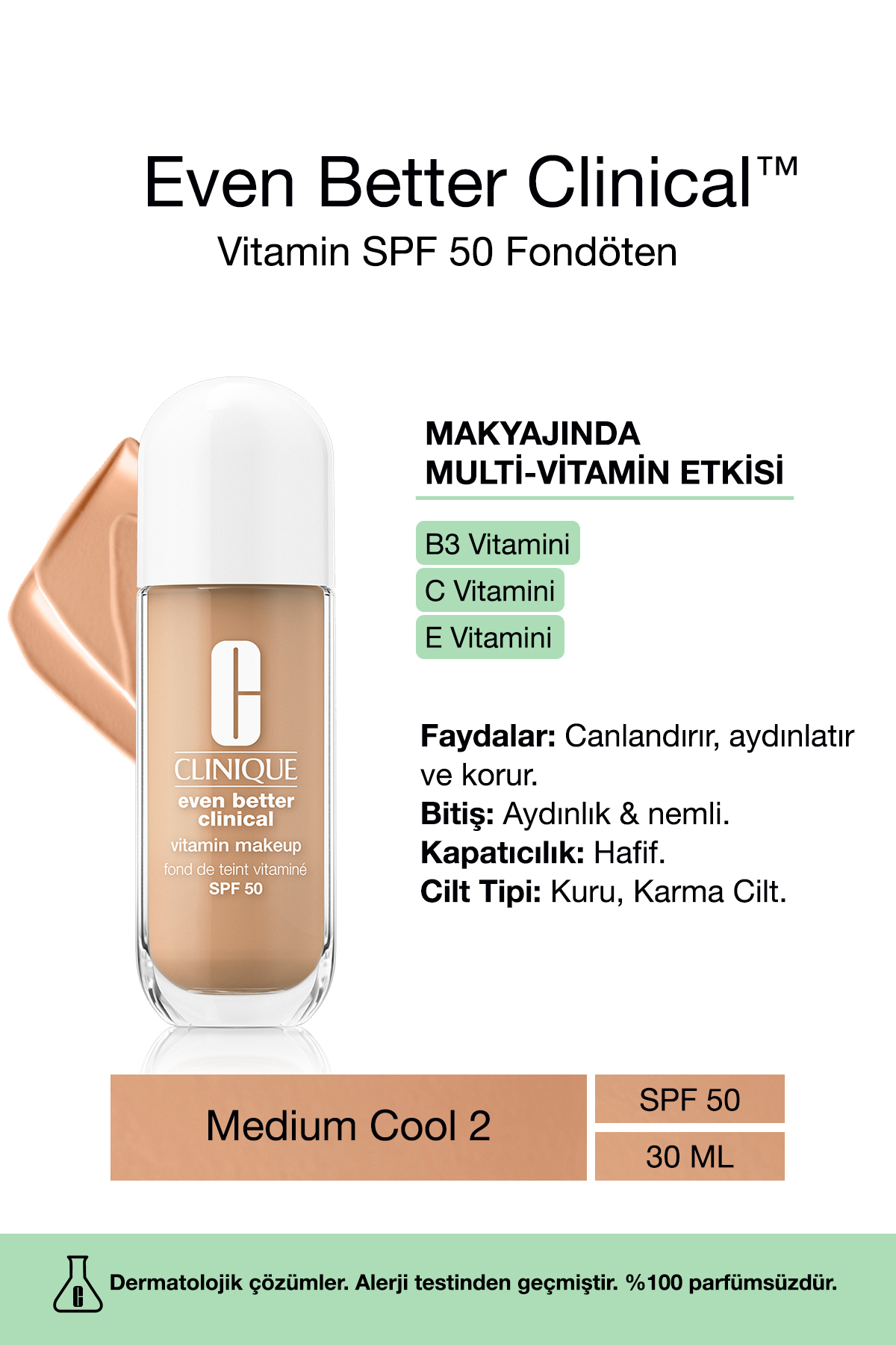 کرم پودر حتی بهتر ویتامین آرایش SPF 50 بنیاد رنگ: خنک متوسط ​​2 30ML | سی Clinique