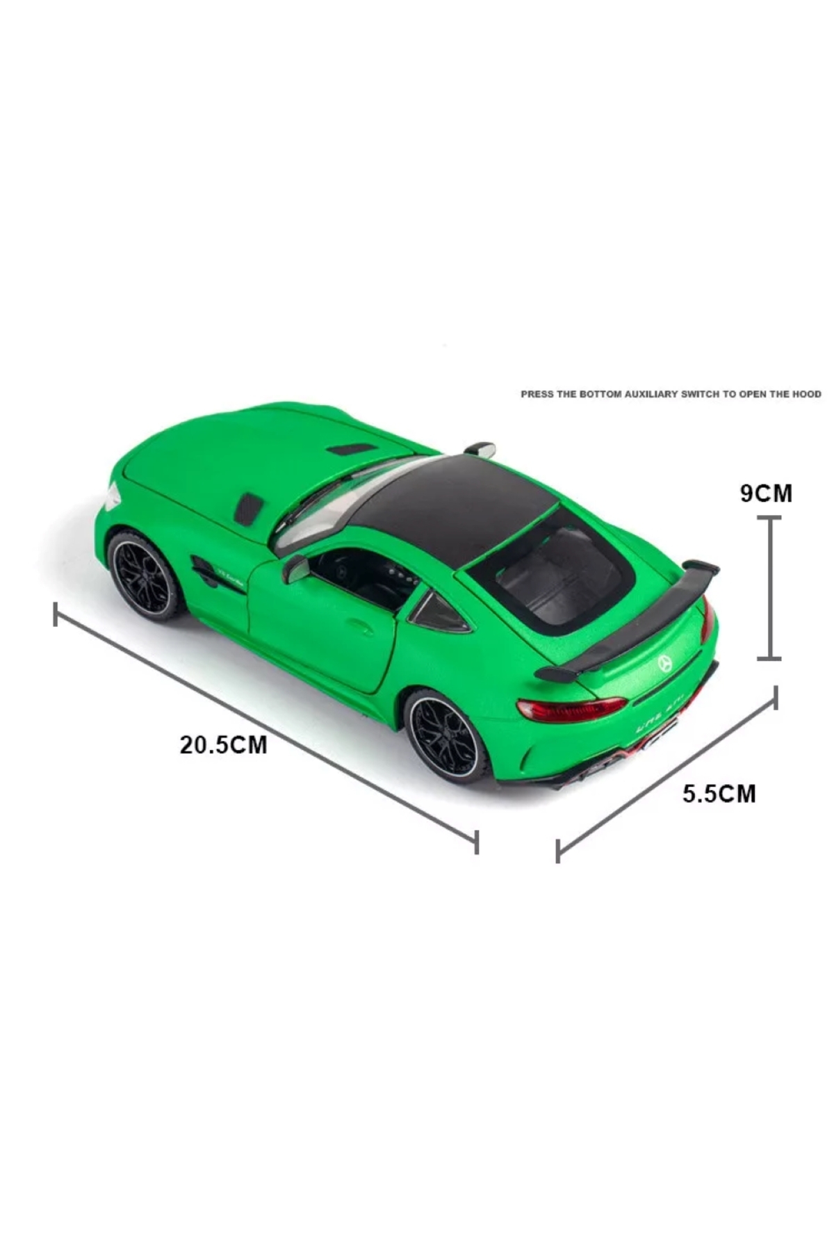 مدل خودرو مرسدس بنز AMG GTR ماشین V8 توربو با درهای باز چراغ و صدا اورجینال scntoys