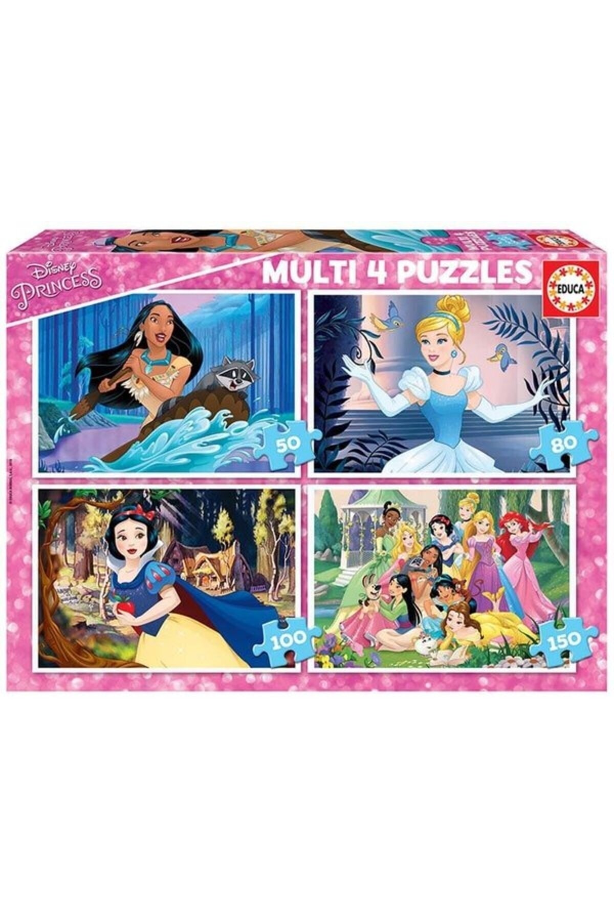 پازل PUZ.MULTI 4 دیزنی پرنسس 50 80 150 17637 ادوکا اورجینال EDUCA