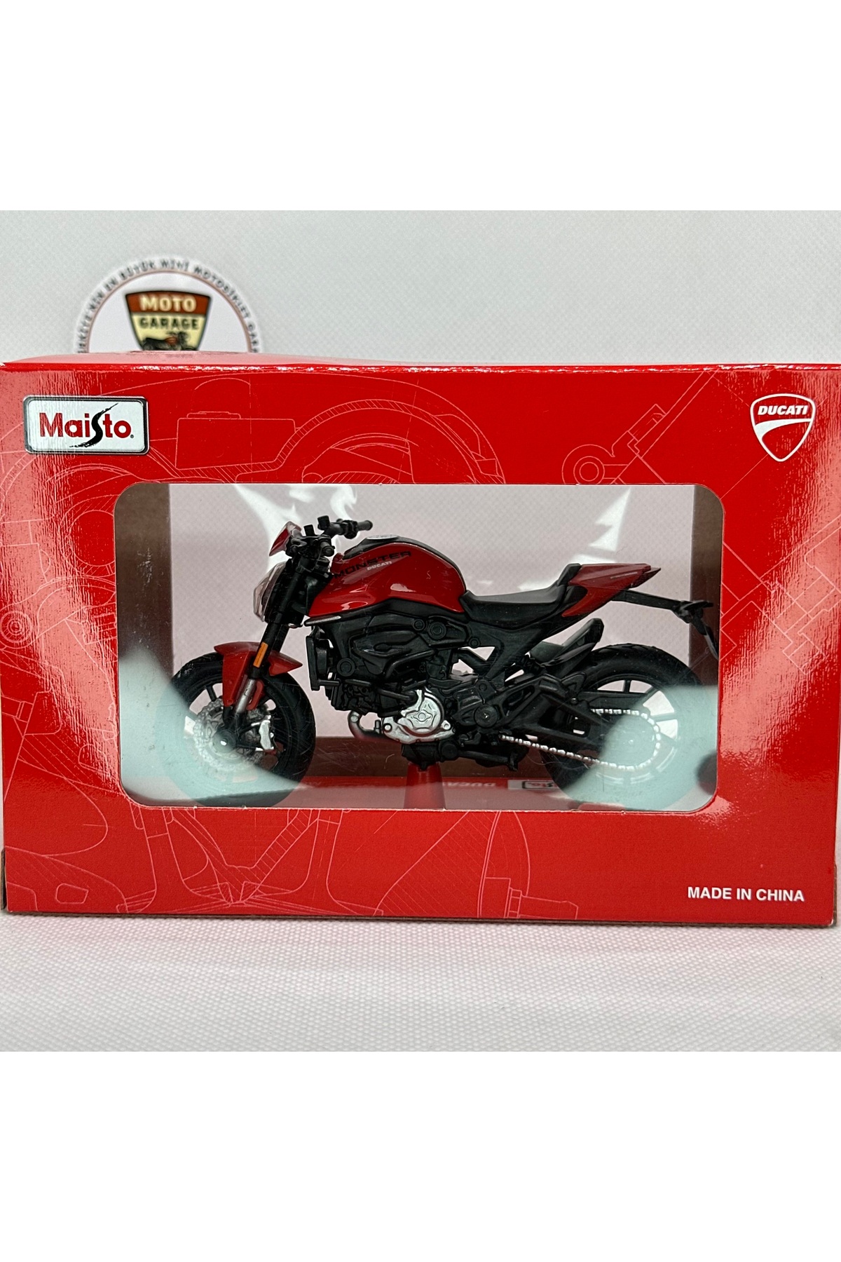 مدل خودرو MOTO GARAGE DUCATI MONSTER 1:18 DIECAST MODEL MOTORCYCLE – دارای مجوز موتورسیکلت فلزی اورجینال Maisto Diecast
