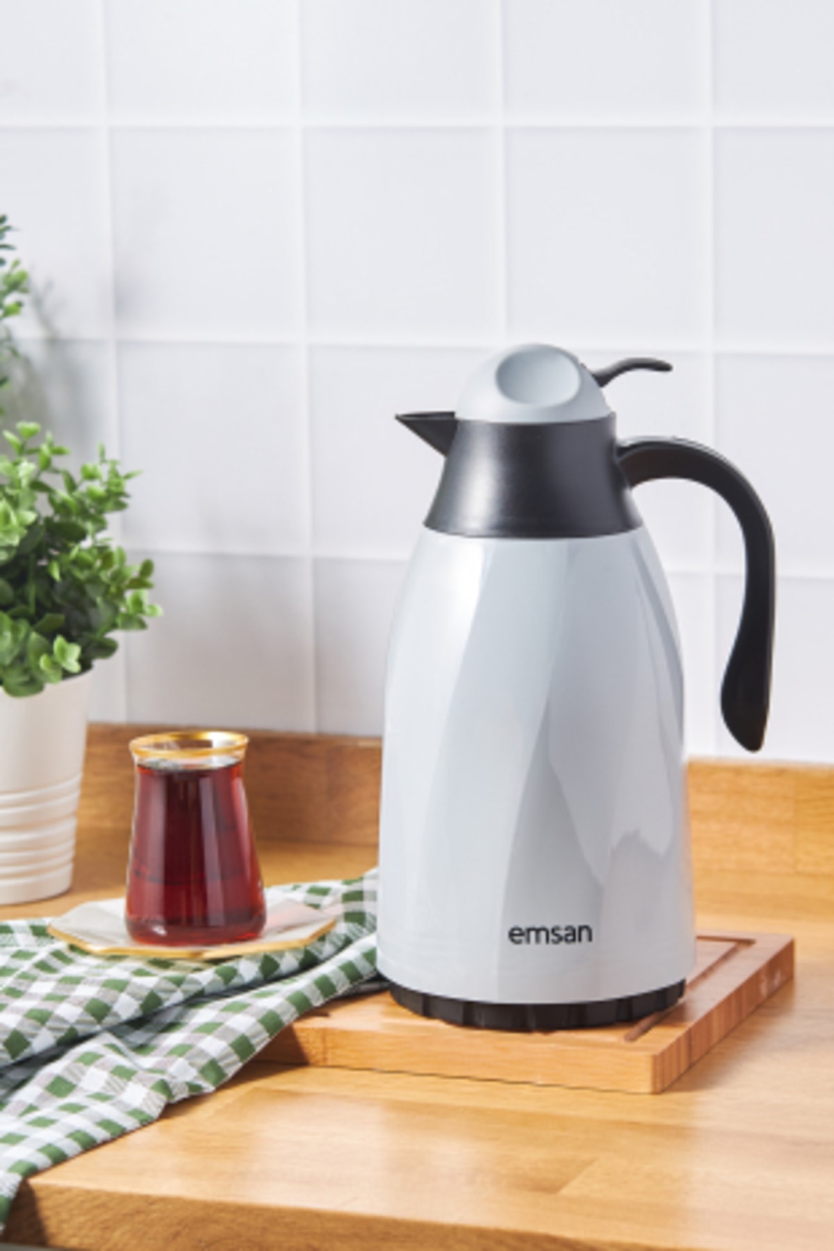 فلاسک قمقمه شیشه ای 1.3 لیتری خاکستری اورجینال Emsan