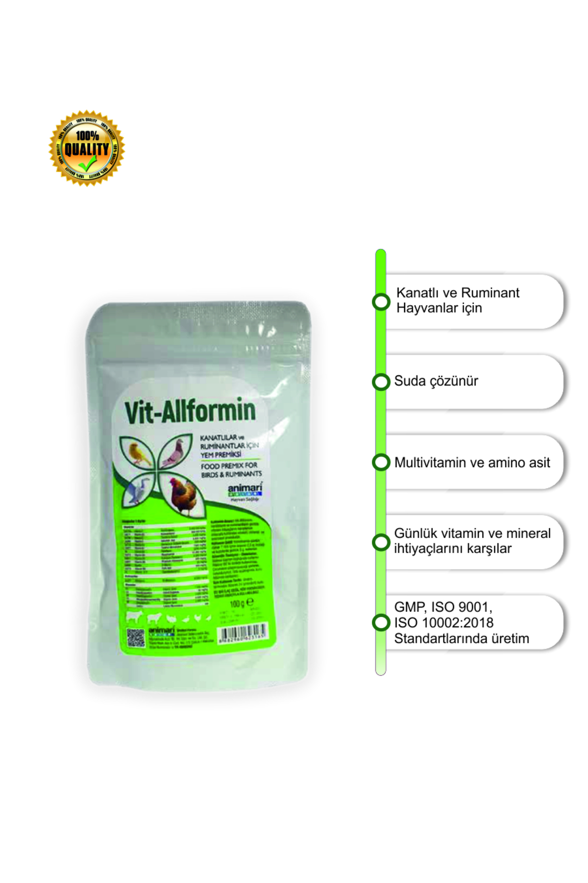 پیش‌مخلوط خوراک Vit-Alformin برای طیور و نشخوارکنندگان آنیماری animari مدل AN1600