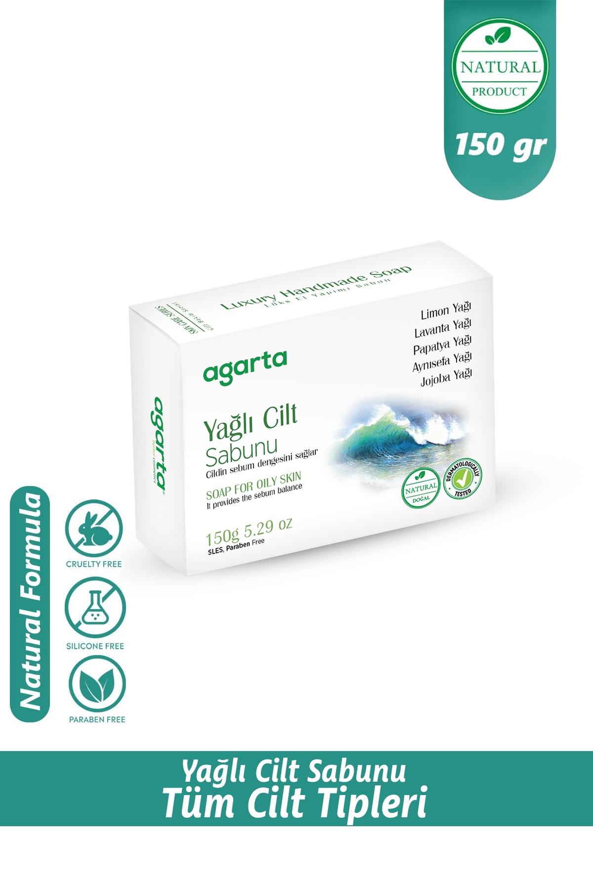 صابون طبیعی مخصوص پوست چرب 150 گرم Agarta