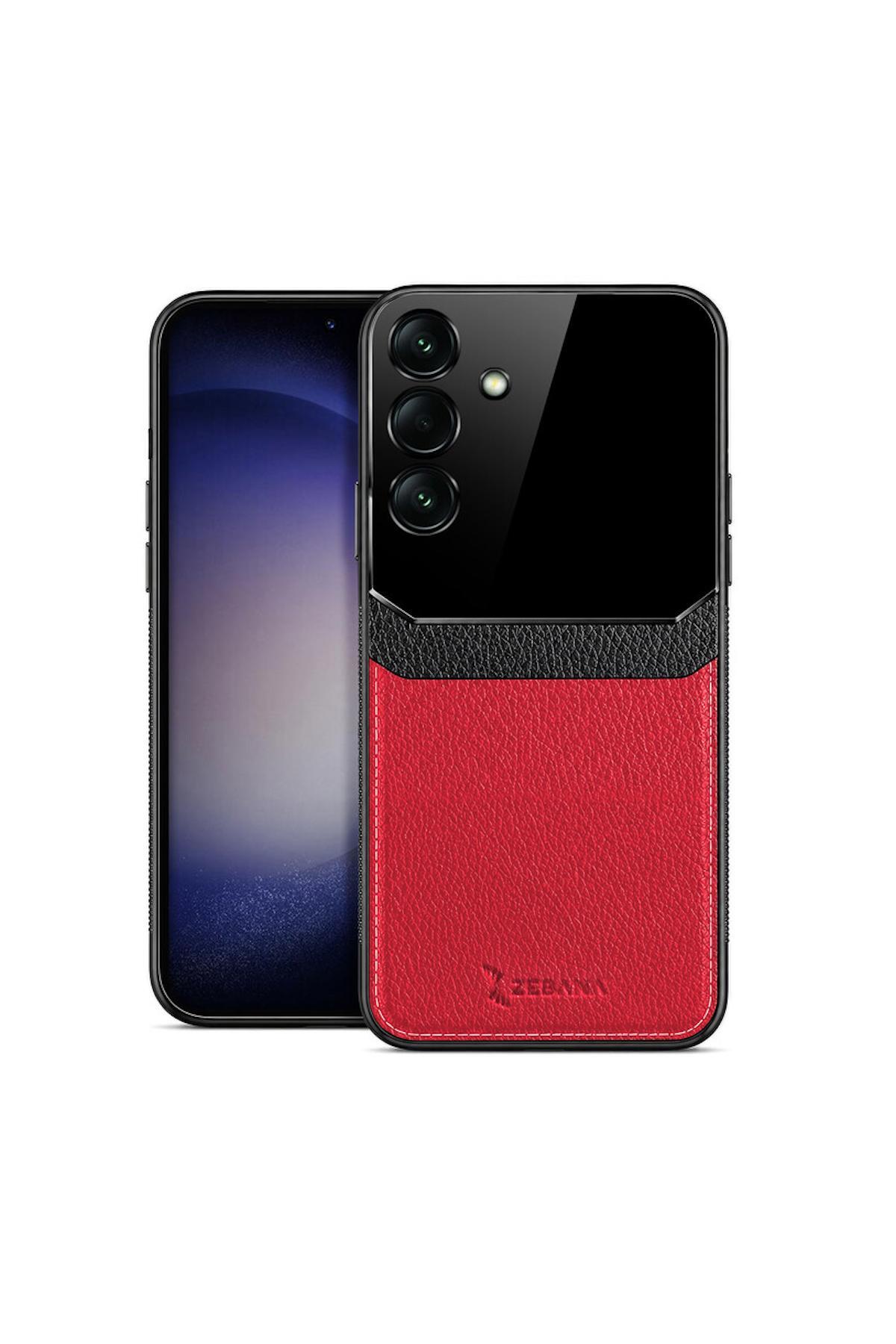 کاور و قاب چرمی لنز ZEBANA SAMSUNG GALAXY A36 COMPATIBLE RED اورجینال Zebana