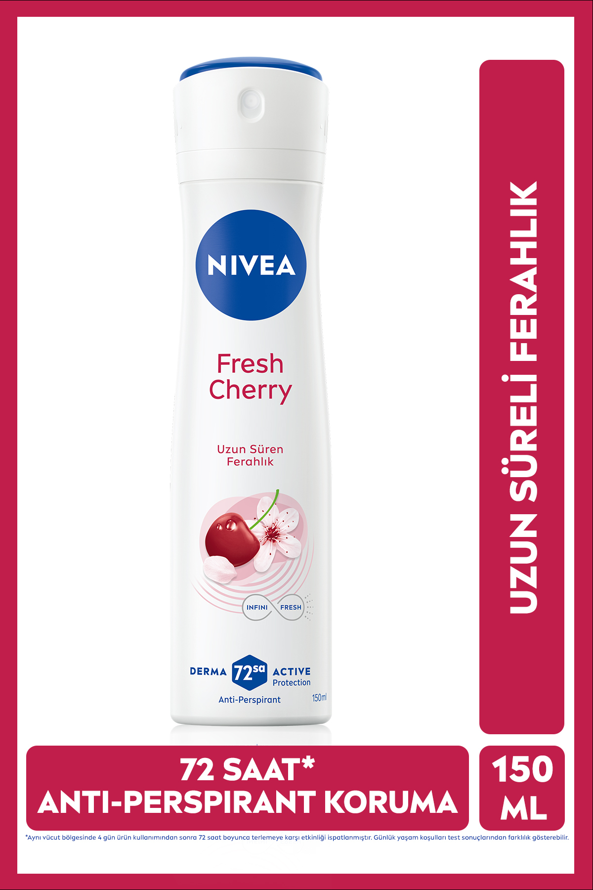 دئودورانت و رول آن زنانه اسپری تازه گیلاس 150 میل طراوت بوی 48 ساعت محافظت از عرق NIVEA