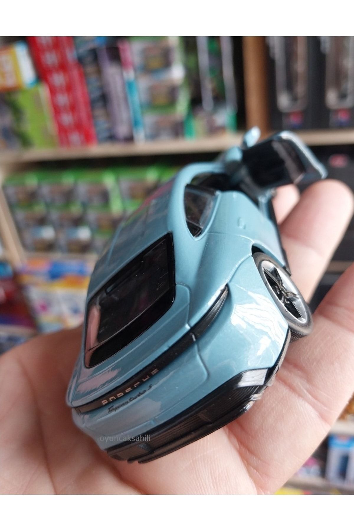 مدل خودرو PORSCHE TAYCAN TURBO S CASE 1.36 DIECAST ORIGINAL 2022 درب‌های عقب فلزی آبی باز از ترکیه OYUNCAKSAHİLİ