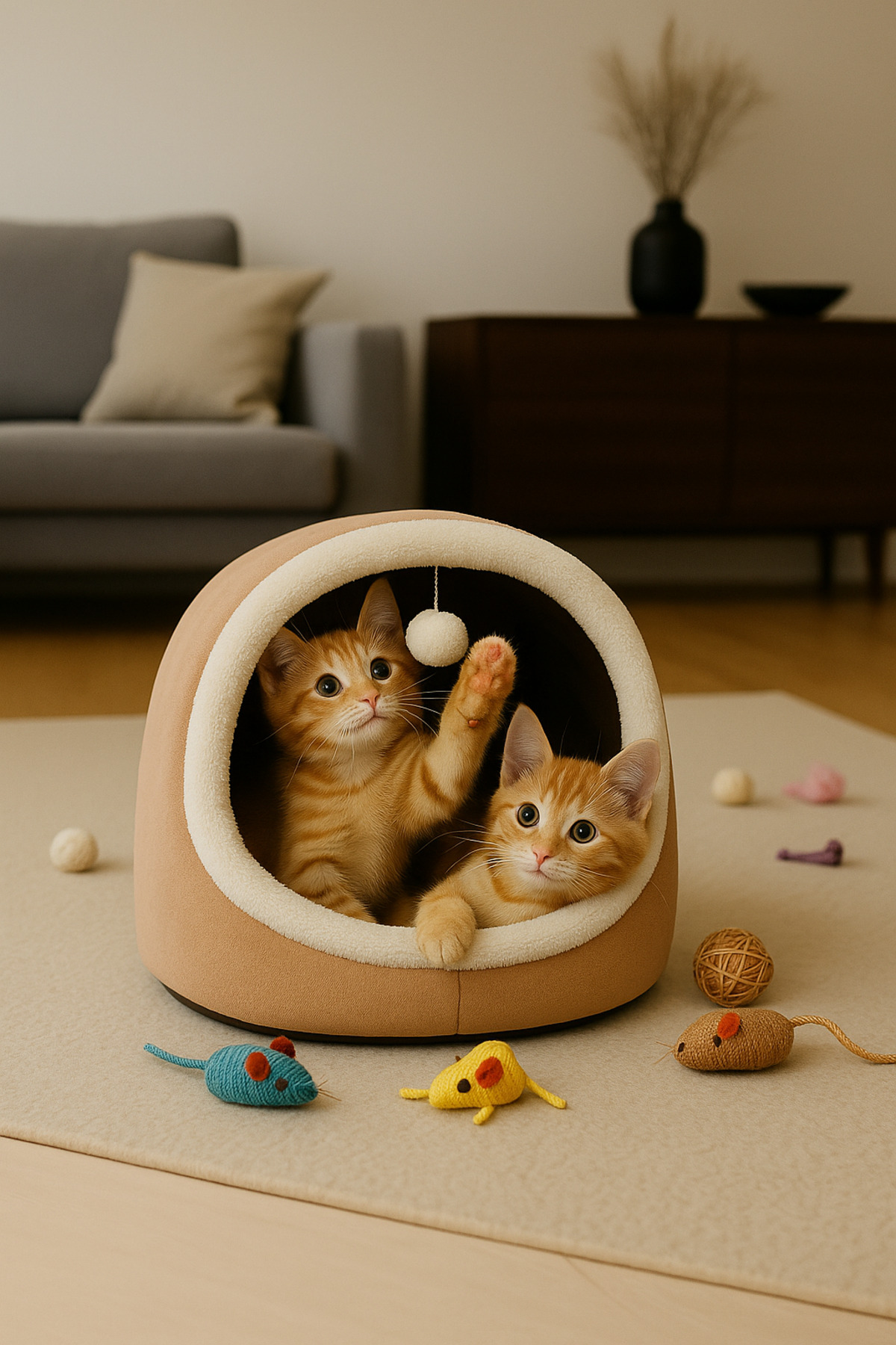 خانه گربه پوگالو Pugalo مدل Alaska قهوه‌ای