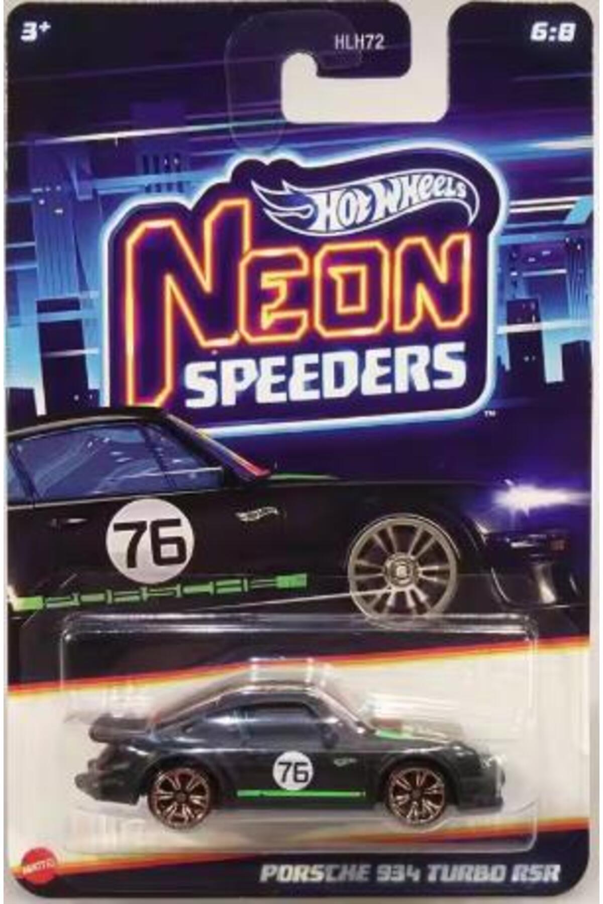 ماشین اسباب بازی NEON SPEEDERS PORSCHE 934 TURBO RSR JCB05 هات ویلز اورجینال HOT WHEELS