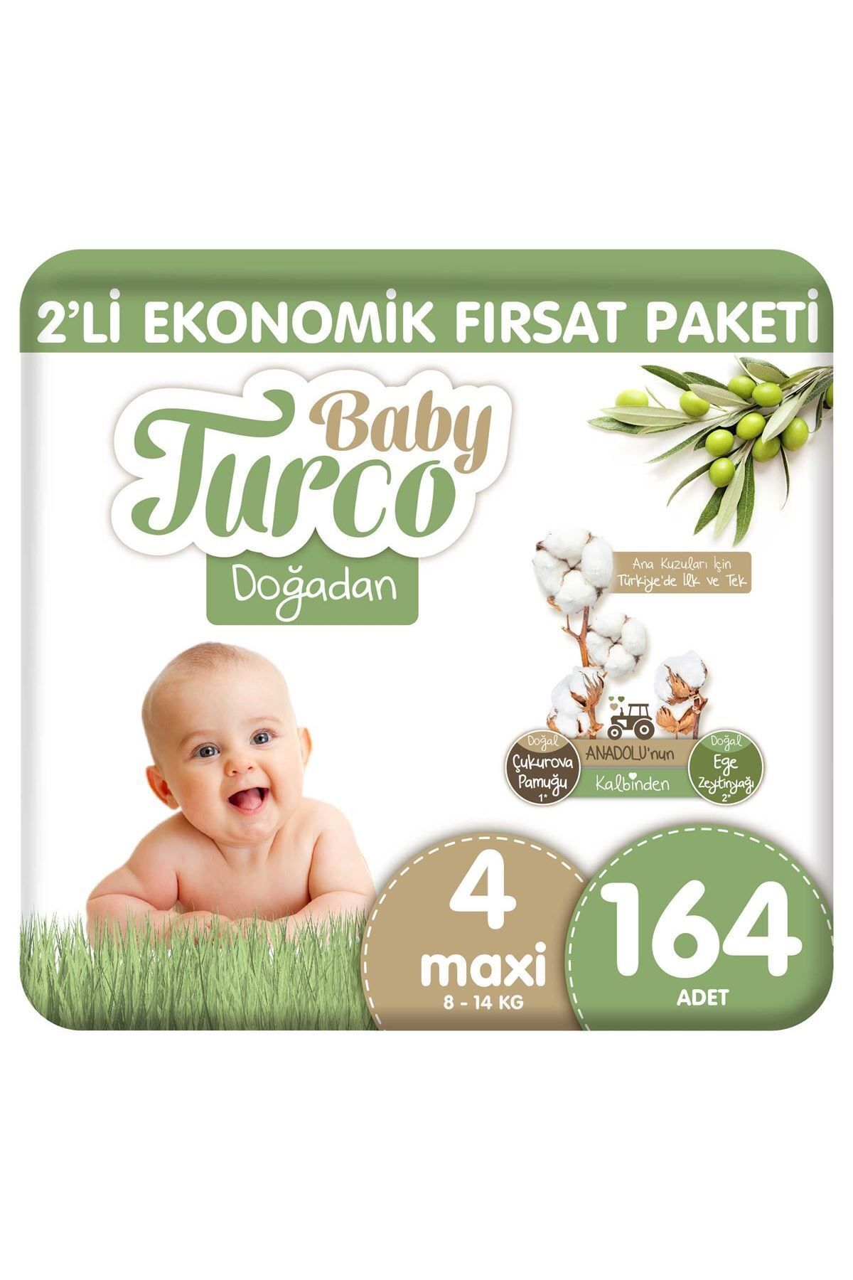پوشک بچه بسته فرصت اقتصادی دوغادان 2 عدد سایز 4 ماکسی 164 اورجینال Baby Turco