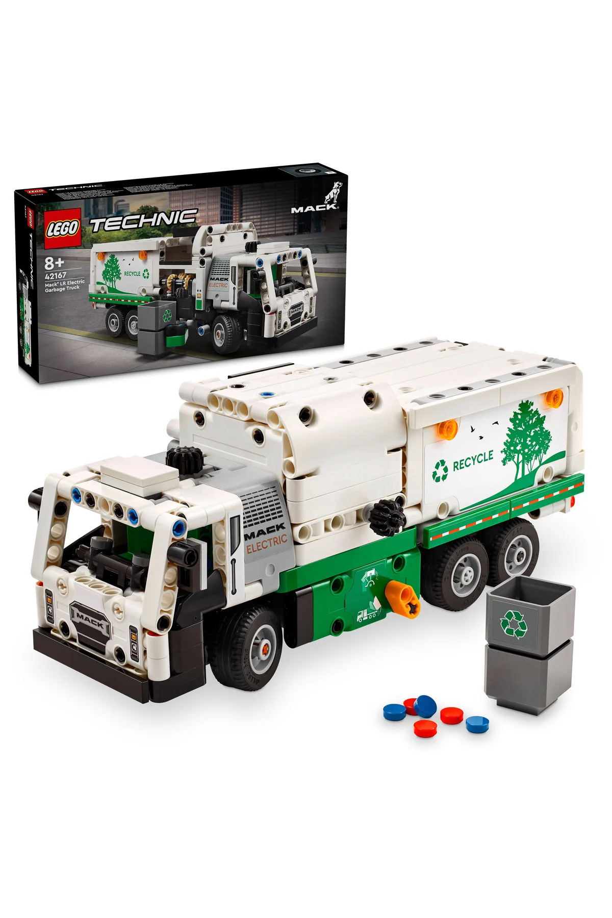 لگو و اسباب بازی های ساخت محور ® TECHNIC MACK® LR ELECTRIC RABAGE TRUCK 42167 ست ساختمانی مدل برای کودکان 8+ 503P اورجینال LEGO