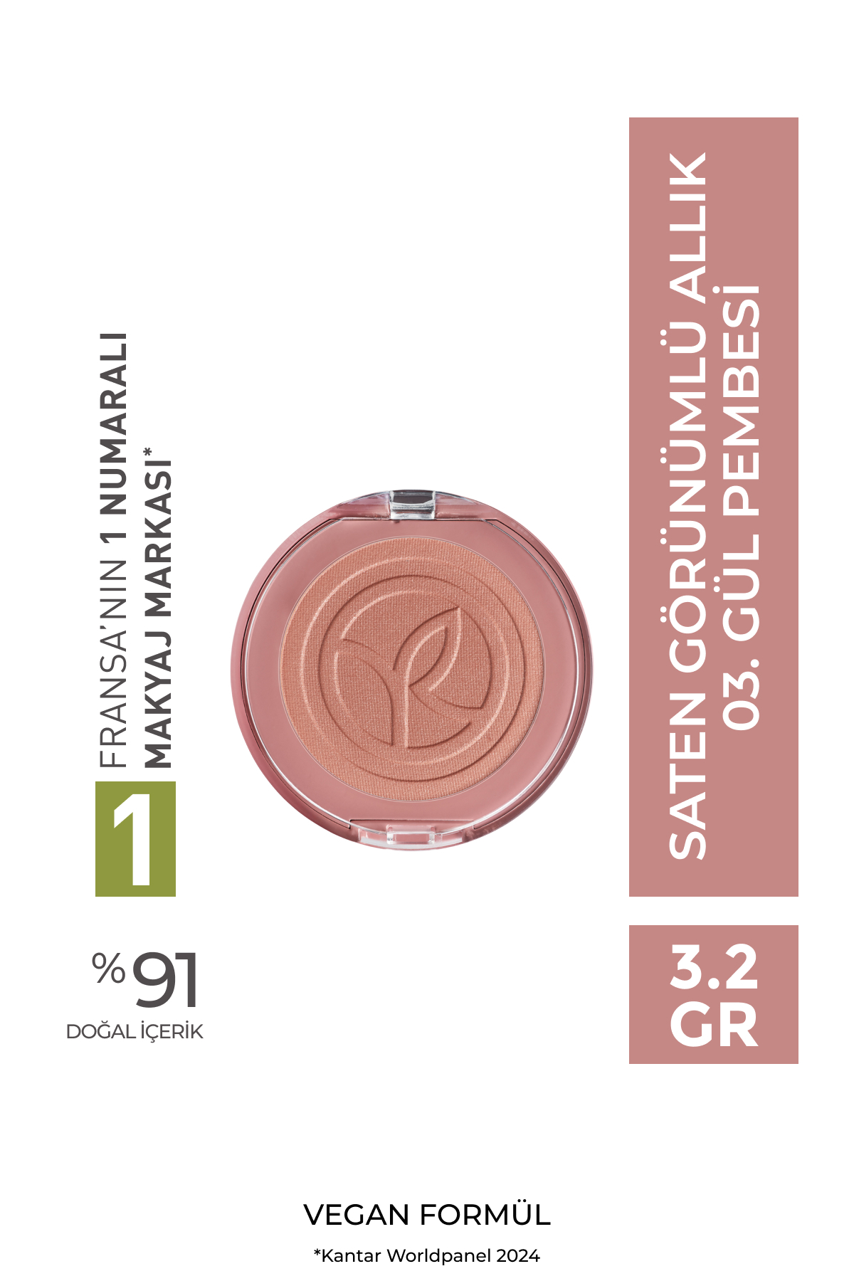 Yves Rocher رژگونه مات بافت نرم و ابریشمی رنگ رز صورتی