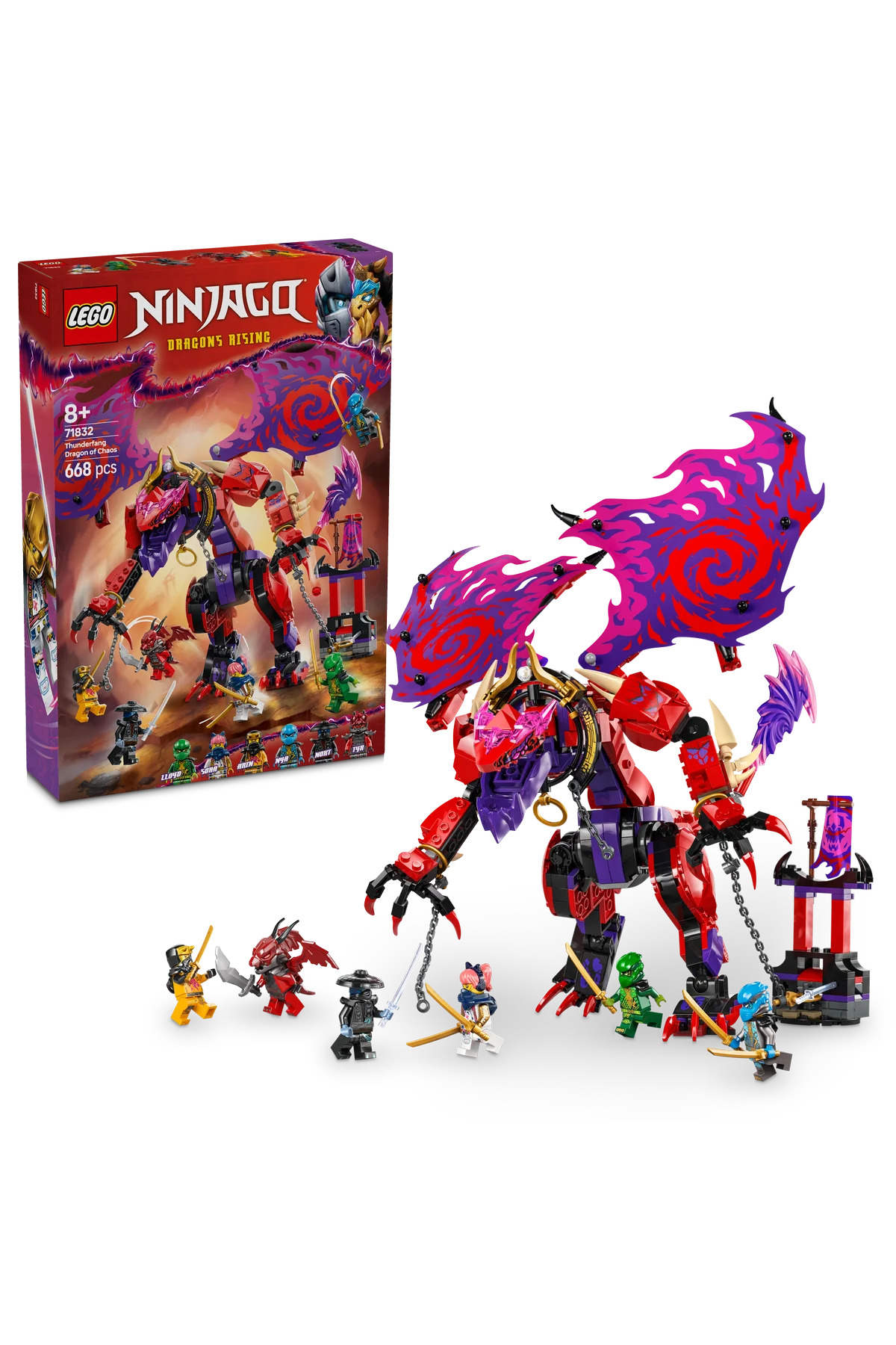 لگو و اسباب بازی های ساخت محور ® NINJAGO® THUNDERFANG CHAOS DRAGON 71832 مجموعه ساختمانی خلاقانه اسباب‌بازی برای کودکان 8+ 668P اورجینال LEGO