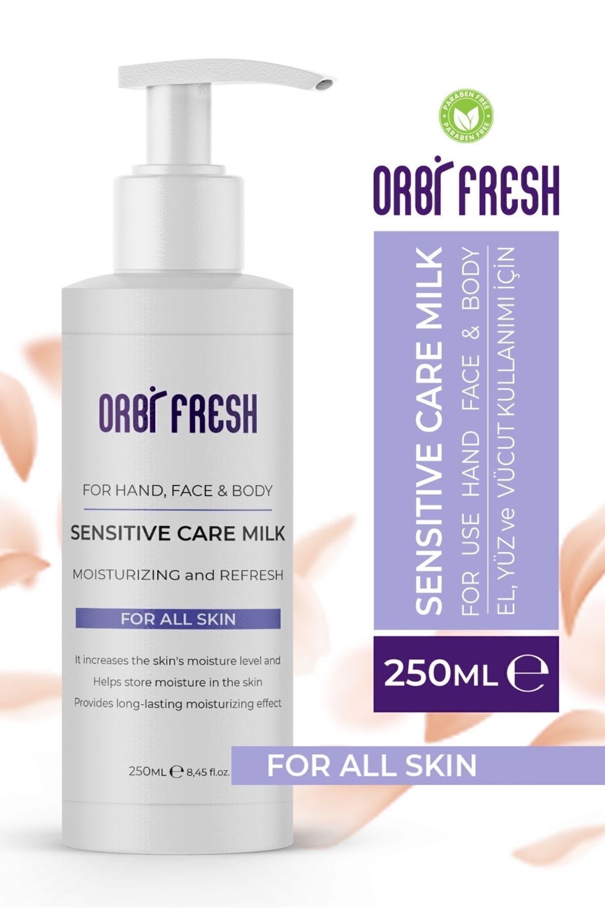 کرم دست و صورت و بدن مرطوب کننده قوی با رایحه ملایم 250 میلی لیتر ORBIFRESH