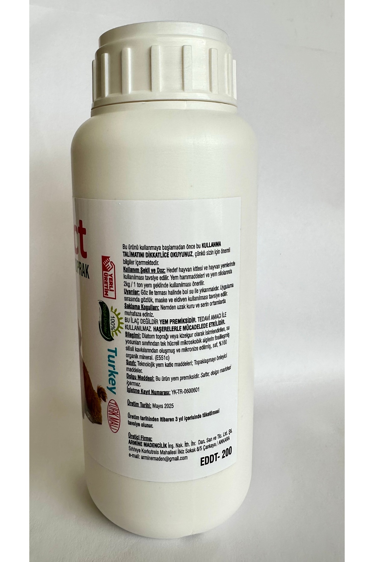 خاک دیاتومه طبیعی پودری ۲۰۰ گرمی دی‌آر Di-Ar Effect EDDT-200