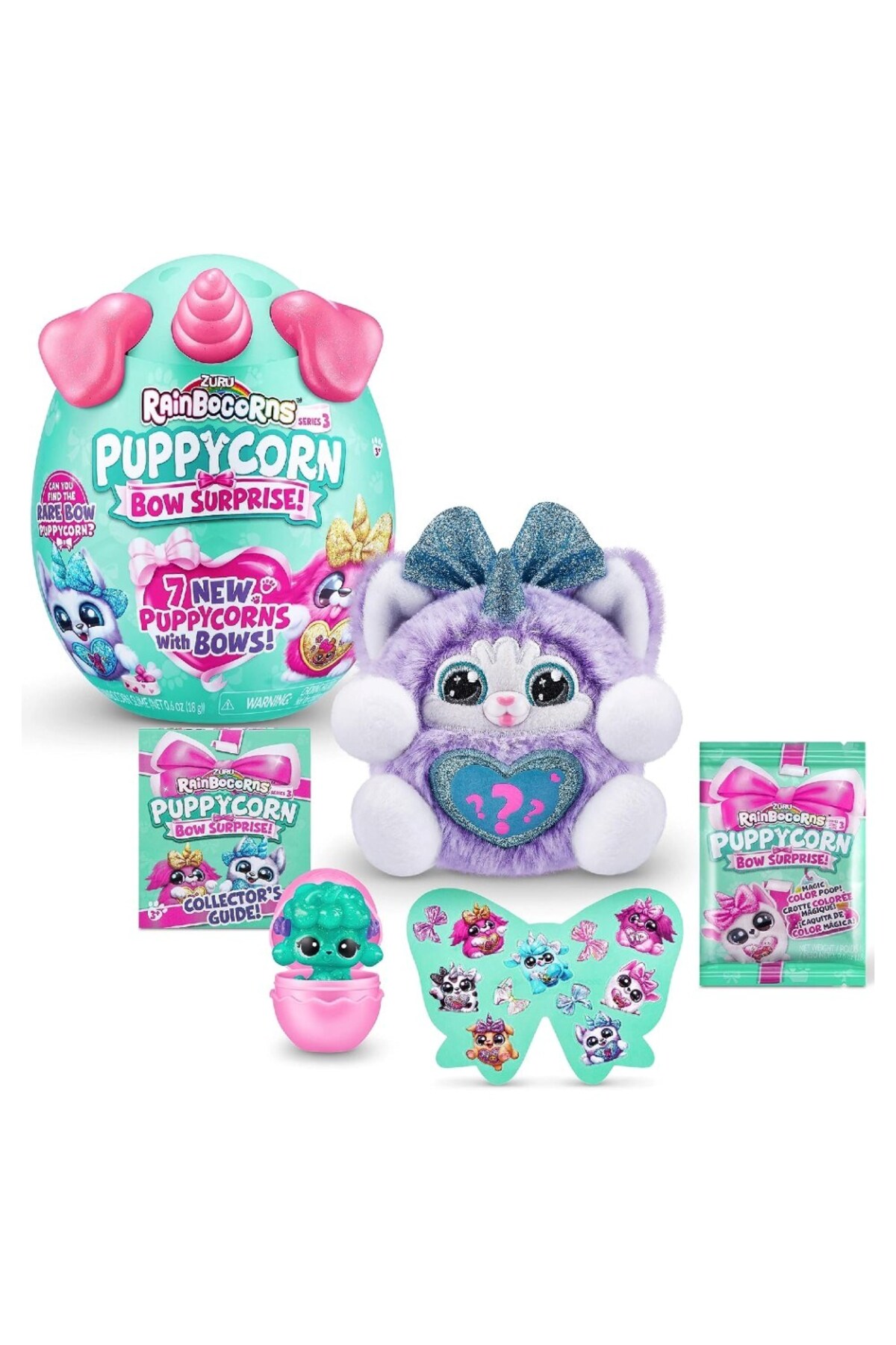 اسباب بازی های پشمی پکیج PUPPYCORN BOW SURPRISE RAR23000 RUFUS از ترکیه Rainbocorns