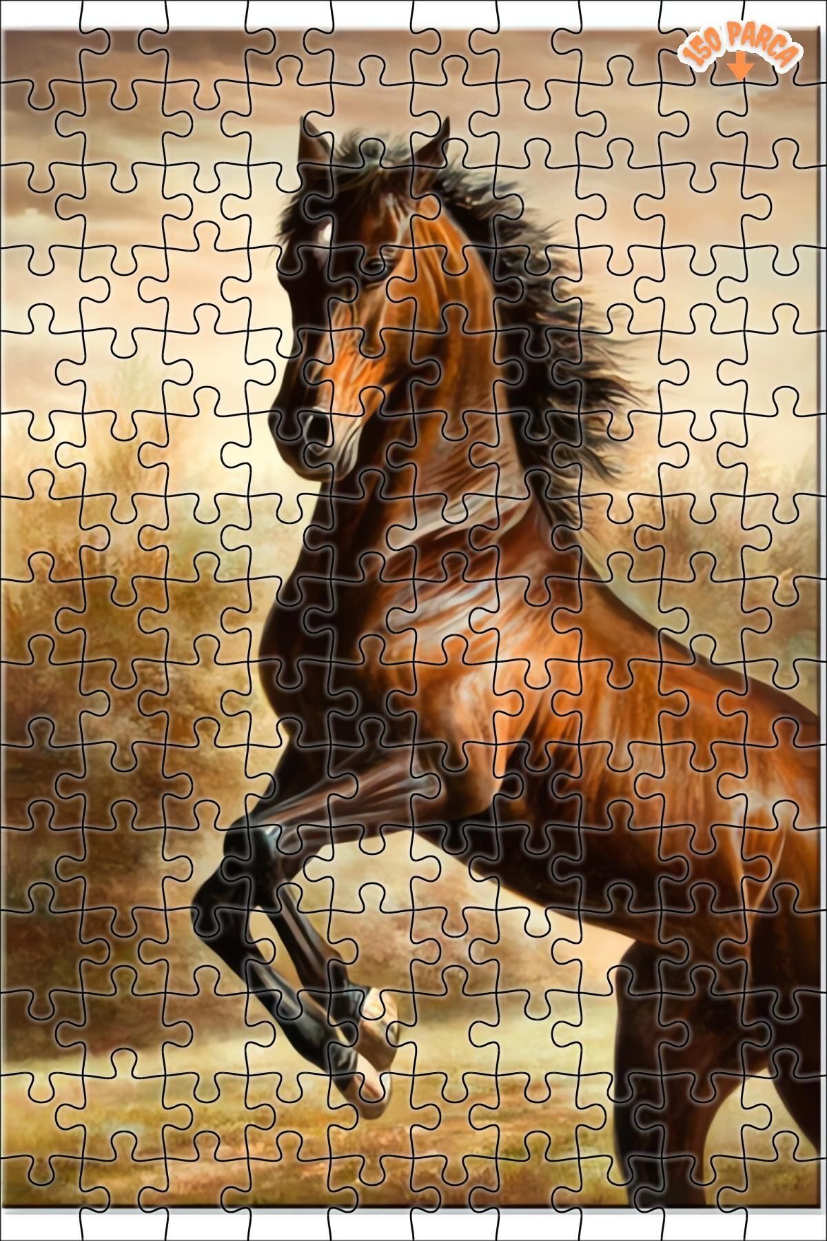 پازل چوبی 150 عددی 30X20 با قاب دوطبقه اسب دوانی رایگان را شکستن زنجیر Teona Ahşap