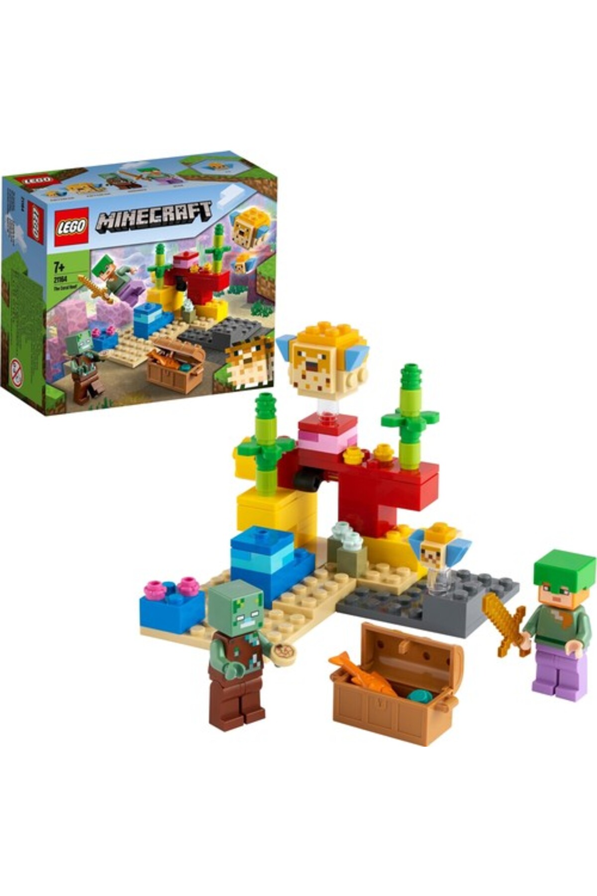 لگو و اسباب بازی های ساخت محور MINECRAFT 21164 THE CORAL REEF اورجینال LEGO