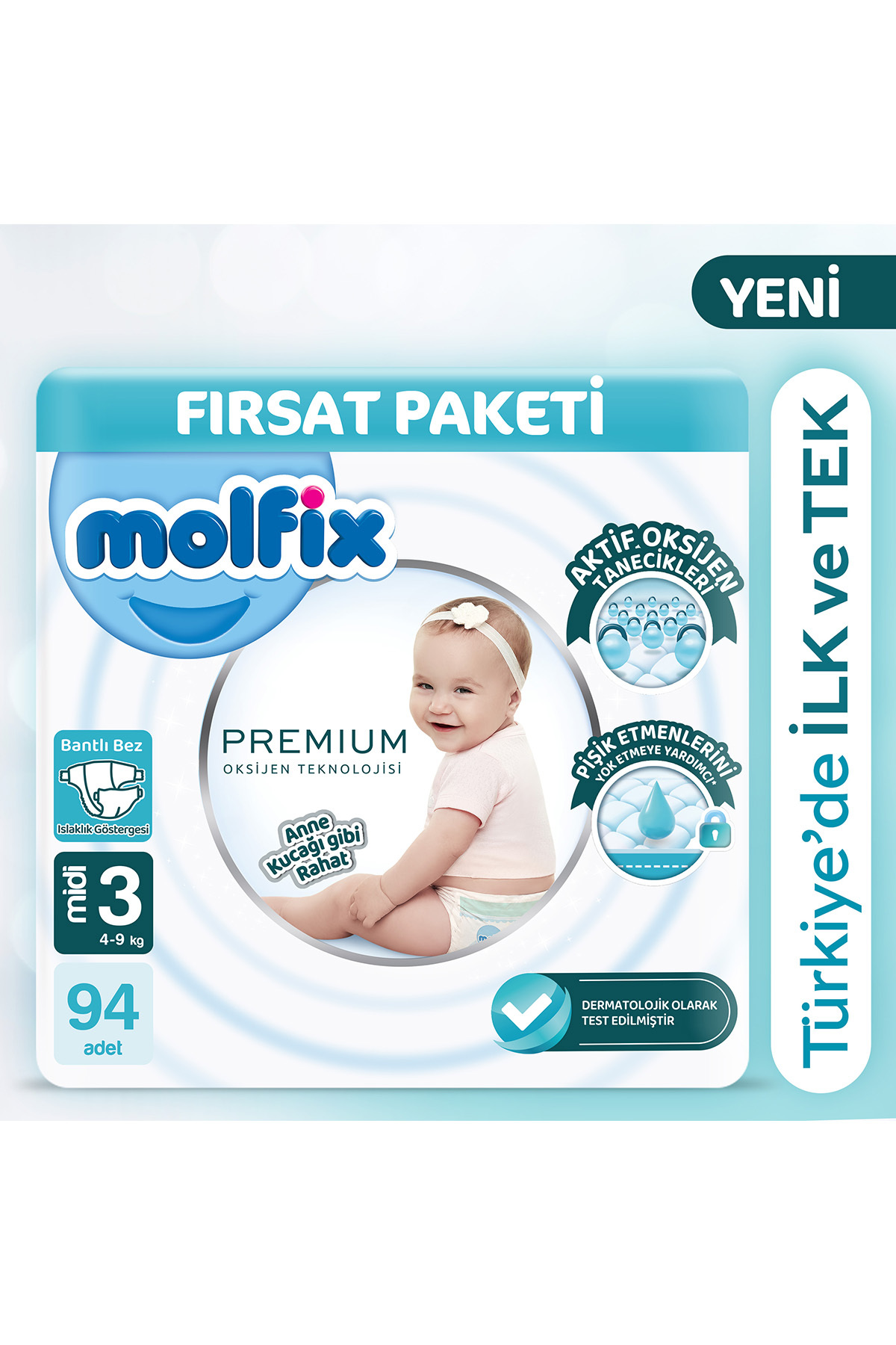 پوشک بچه پکیج ULTRA OPPORTUNITY PREMIUM 3 سایز 94 عددی اورجینال Molfix