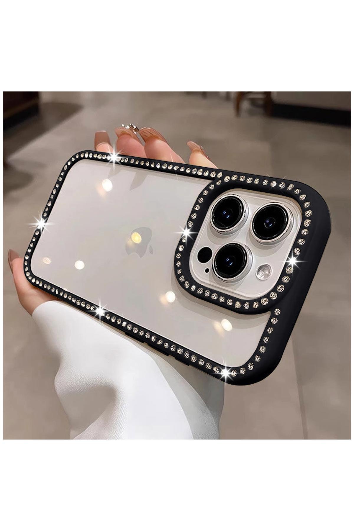 کاور و قاب APPLE IPHONE 13 PRO MAX CASE COMPATIBLE ZEBANA BLING DIAMOND SILICONE مشکی اورجینال Zebana