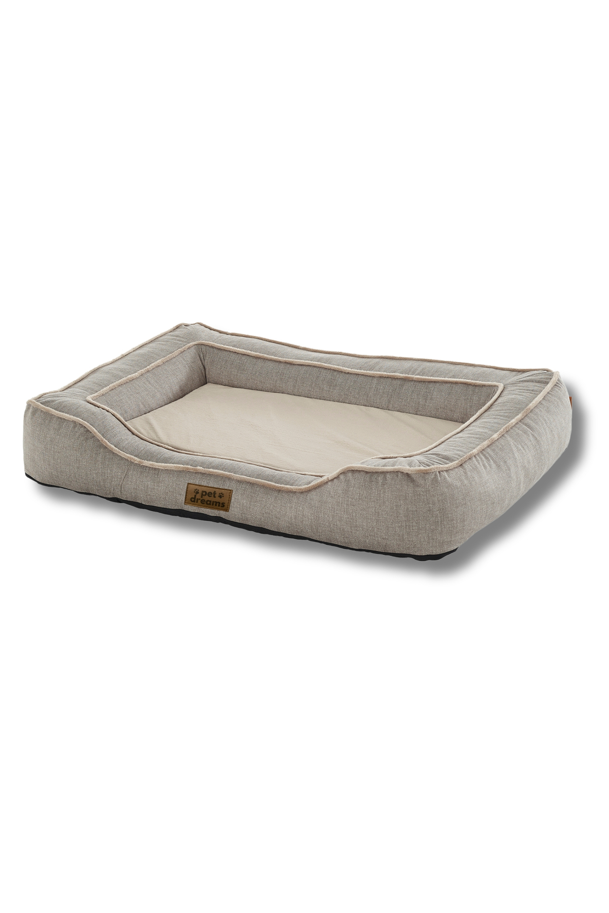 تخت گربه و سگ پت دریمز Pet Dreams مدل Carlin، پارچه پولیشی، کف ضدلغزش، ۱۱۰×۷۰ سانتی‌متر بژ